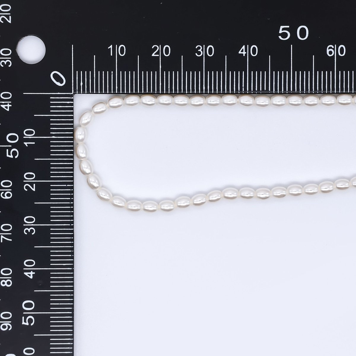 3mm White Oval Shell Pearl Strand Finding | WA - 3168 - DLUXCA