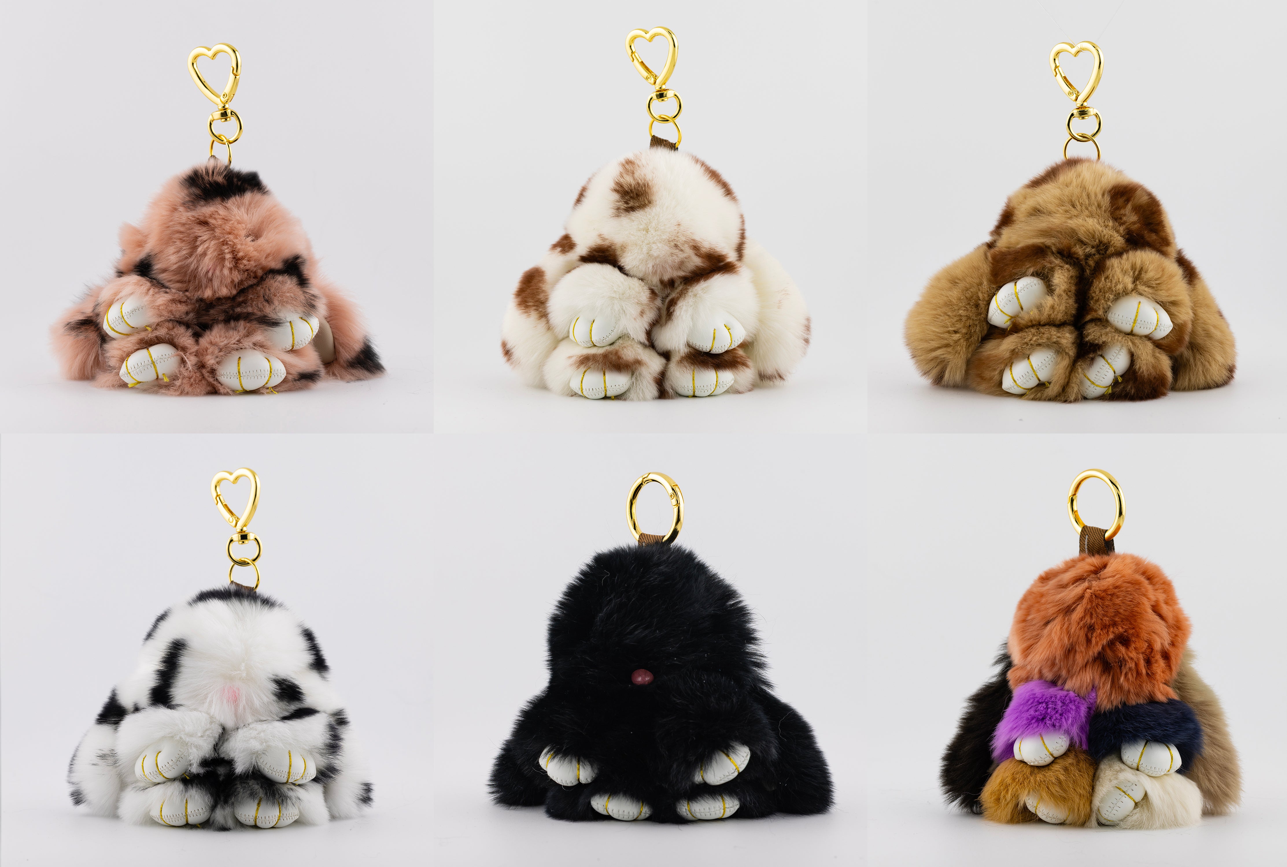 4.5 Inches x 3.5 Inches Fluffy Bunny Keychain Accessories | WB-00290 ~ WB-00295