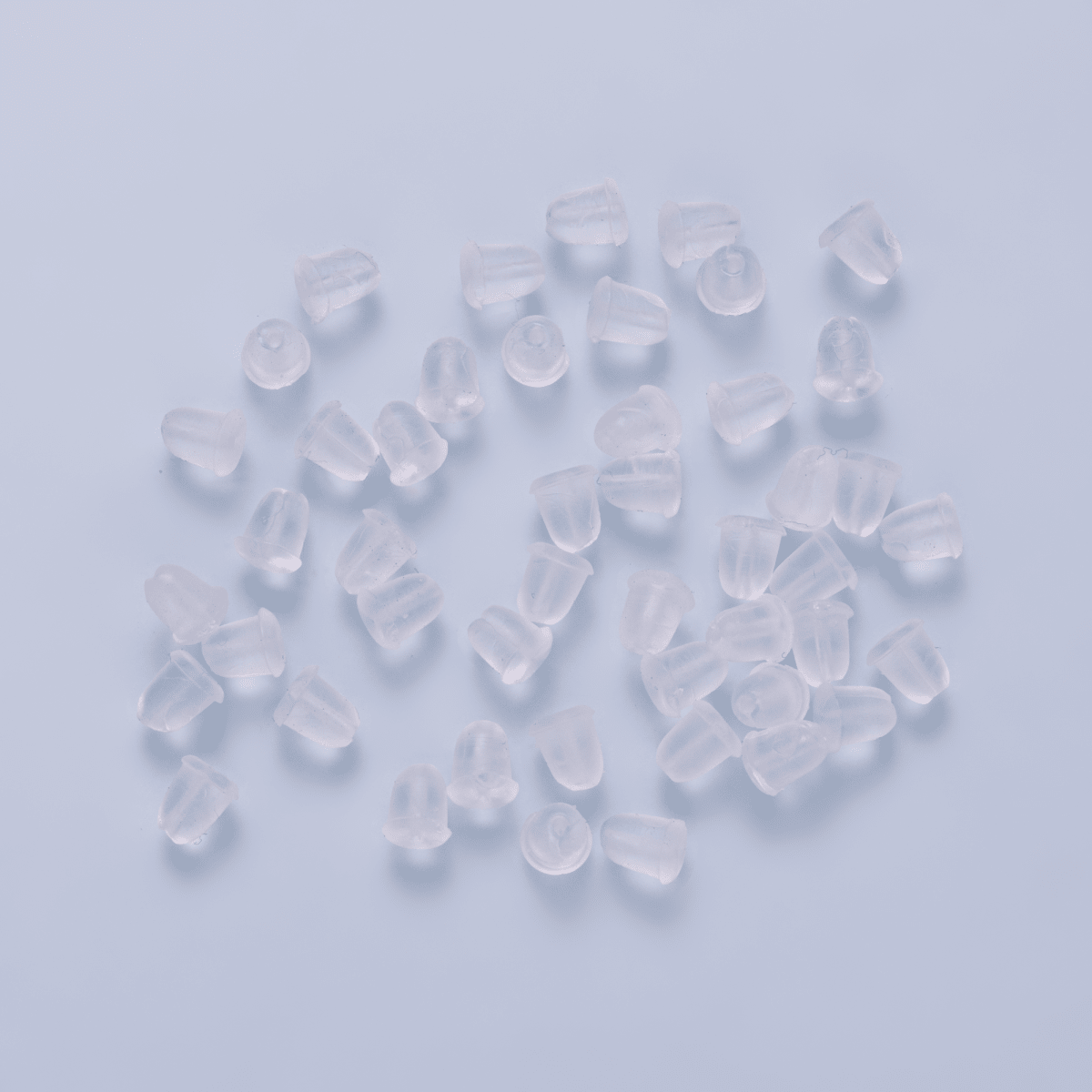 4.3mm x 3.5mm Clear Soft Silicone Rubber Earring Post Backings Set | Findings-00211 - DLUXCA