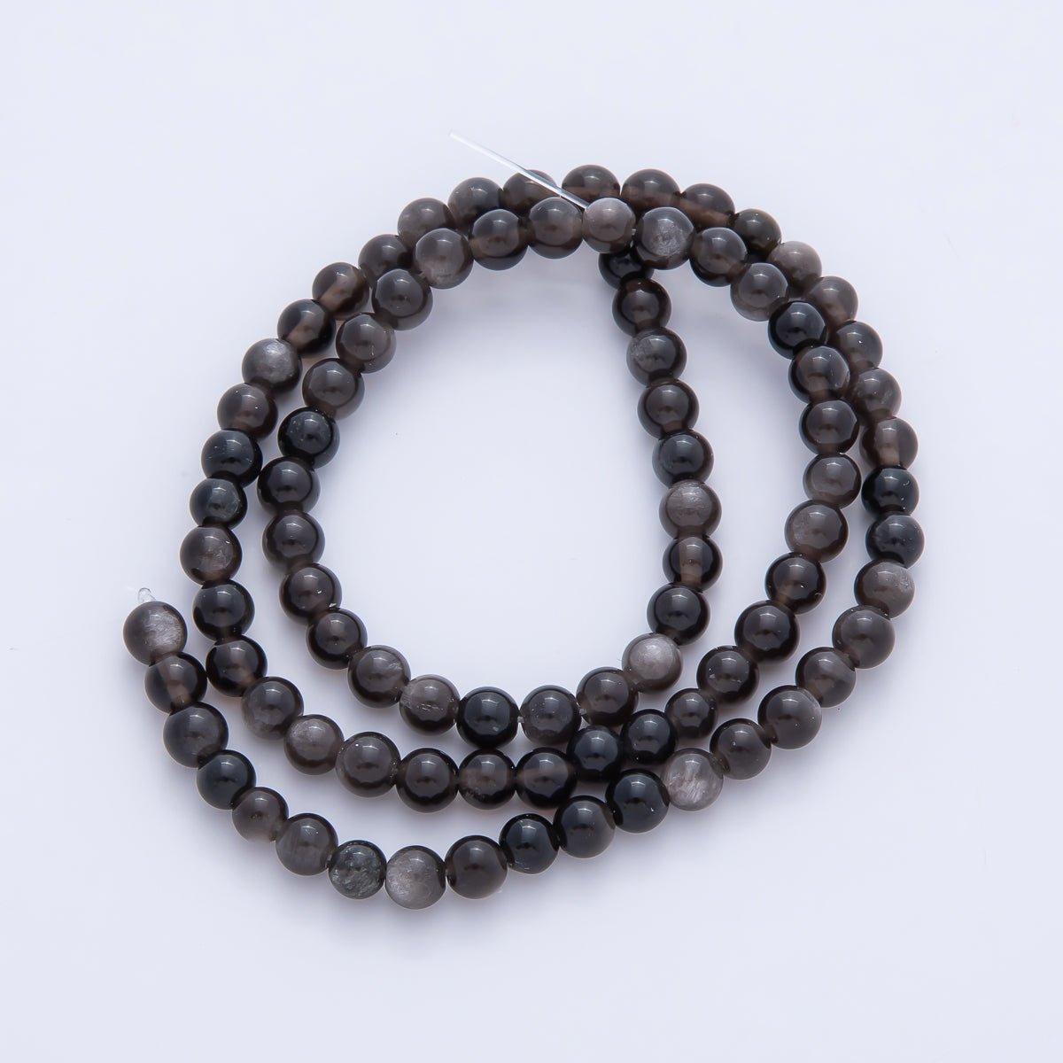 4.4mm Black Dyed Agate Rondelle Bead Strands Findings | WA - 3482 - DLUXCA
