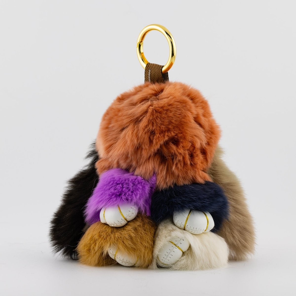 4.5 Inches x 3.5 Inches Fluffy Bunny Keychain Accessories | WB - 00290 ~ WB - 00295 - DLUXCA