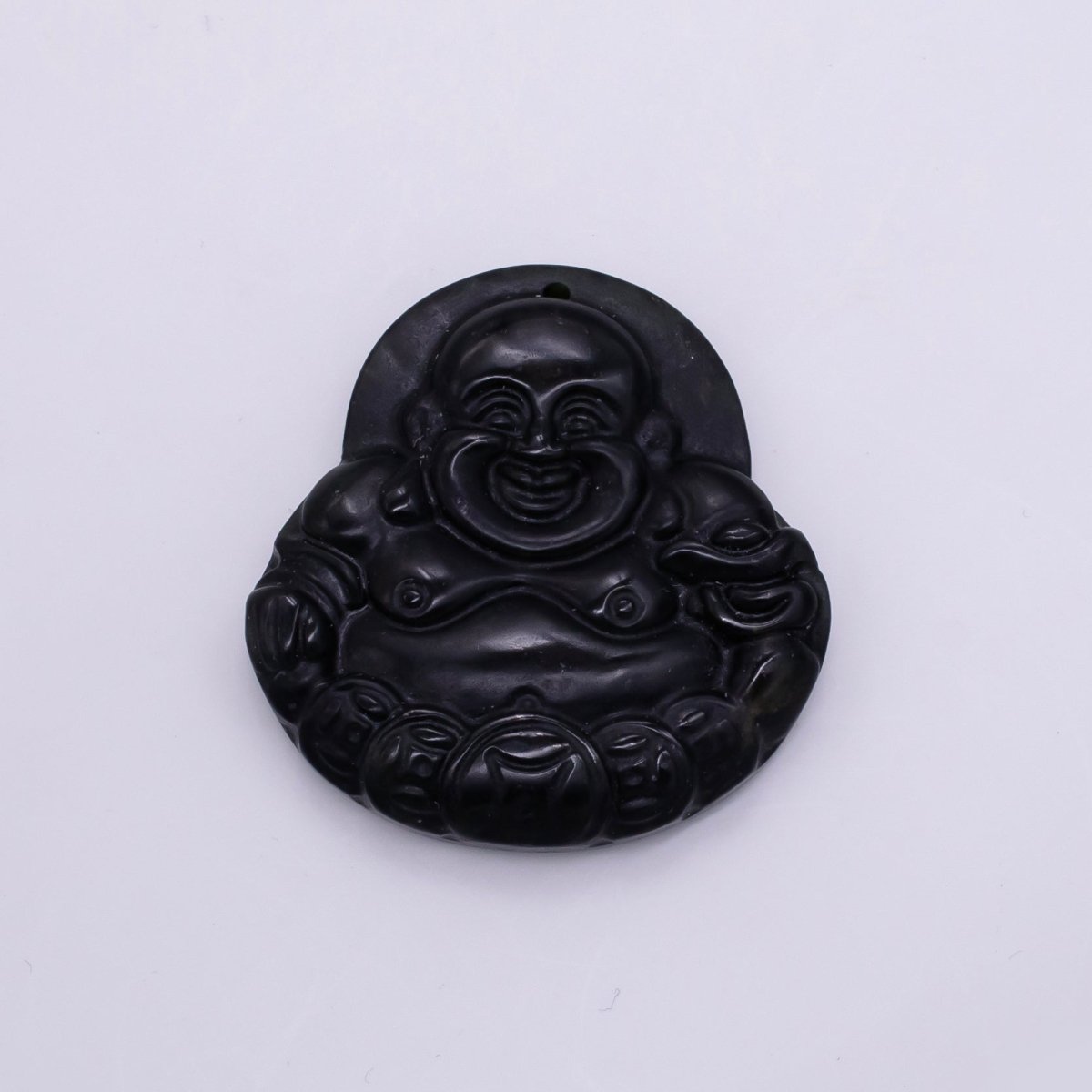 45mm Black Onyx Natural Gemstone Buddha Religious | AH357 - DLUXCA