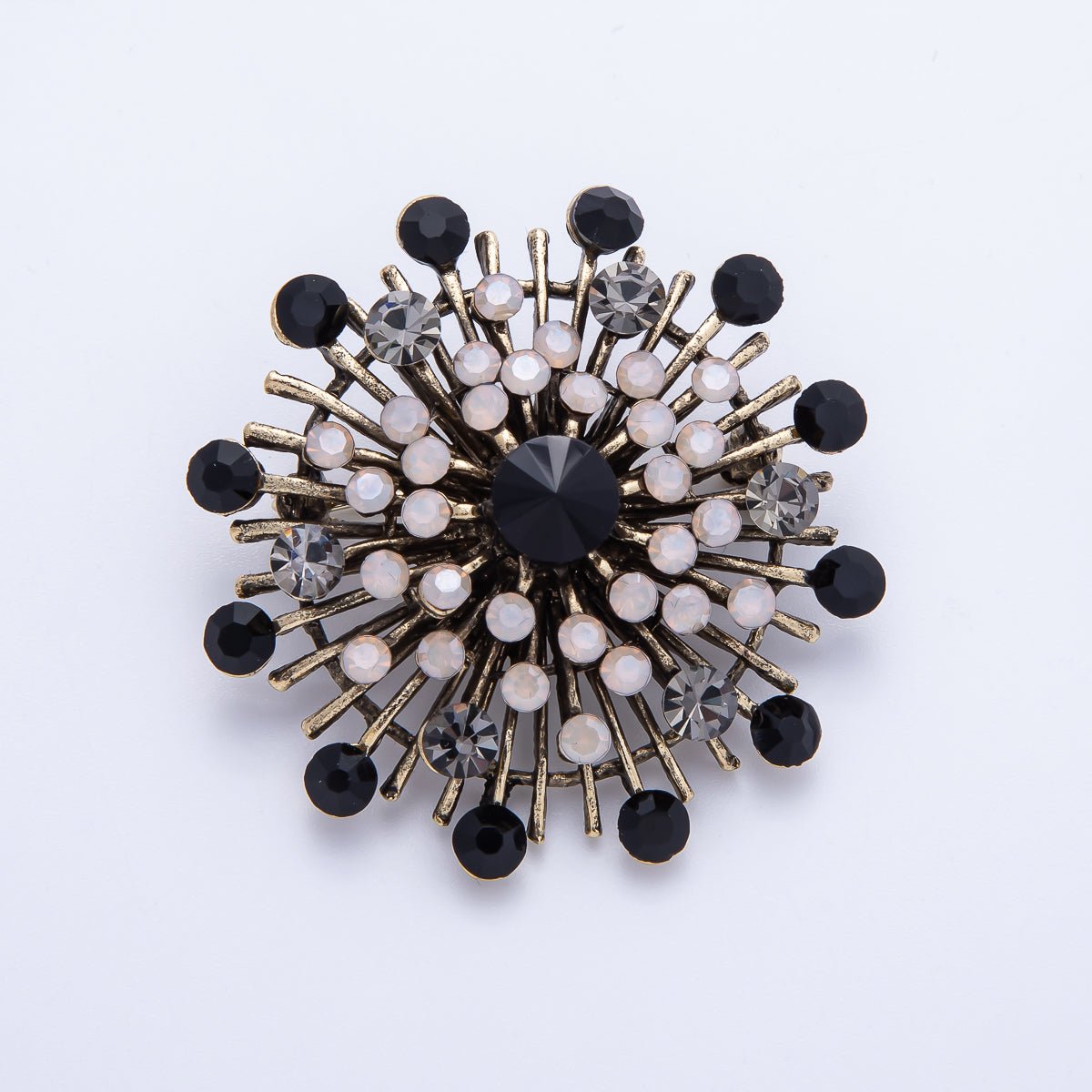45mm Blue, Black Vintage Antique Sunburst Celestial Brooch Pin | BH025 BH026 - DLUXCA
