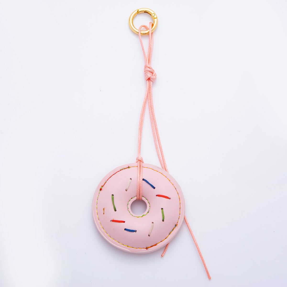 Donut Leather Bag Charm Foodie Keychain Leather Bag Accessory Purse Charm WB-00117