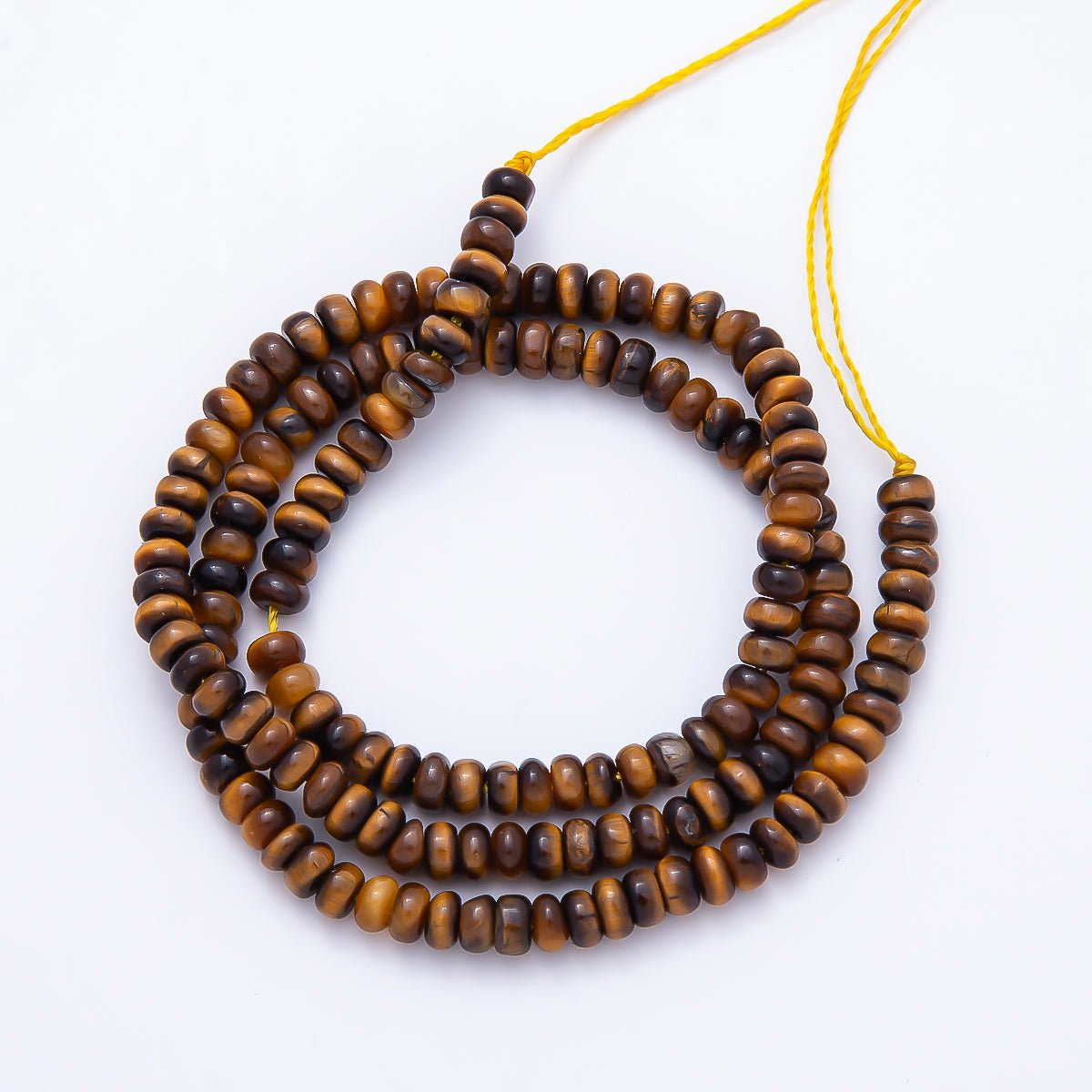 4mm Brown Tiger Eye Rondelle Natural Gemstone Bead Strand Finding | WA-01480 - DLUXCA