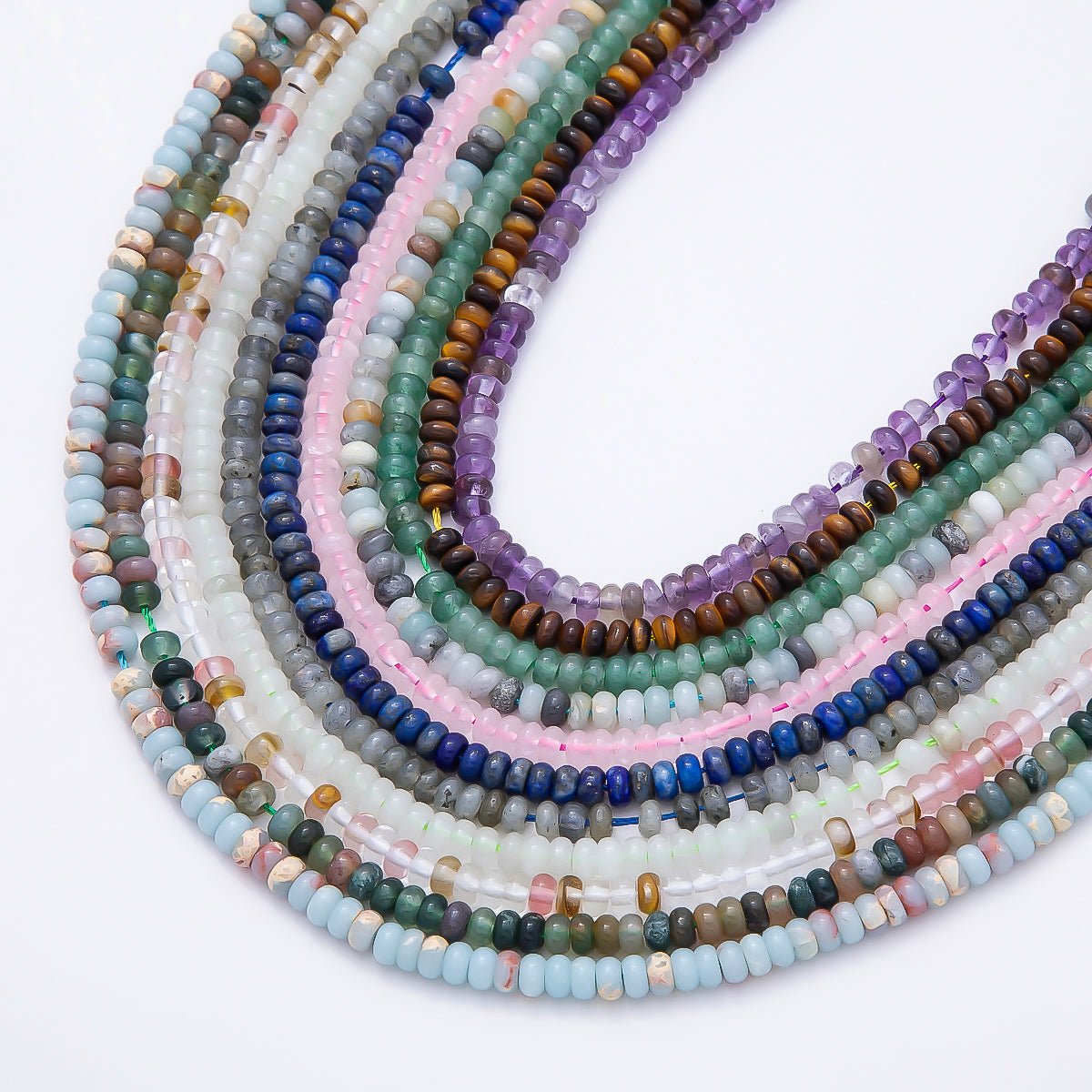 4mm Rondelle Natural Gemstone Bead Strand Finding | WA-00043 - DLUXCA