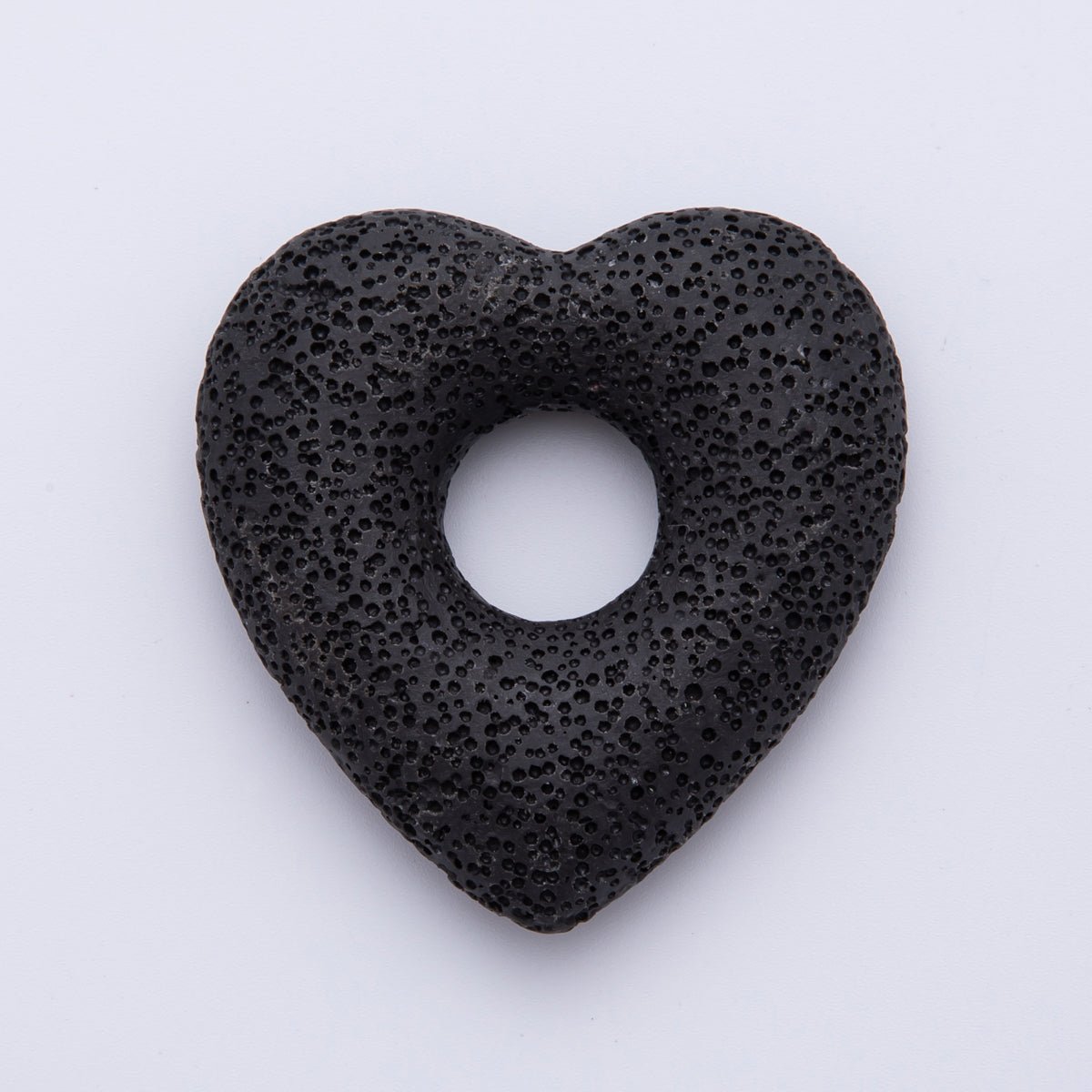 53mm Black, Blue, Green Textured Lava Stone Heart Lovely Finding | Z1470 ~ Z1473 - DLUXCA