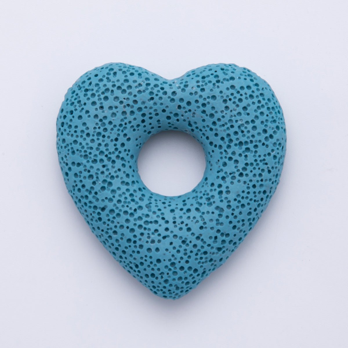 53mm Black, Blue, Green Textured Lava Stone Heart Lovely Finding | Z1470 ~ Z1473 - DLUXCA