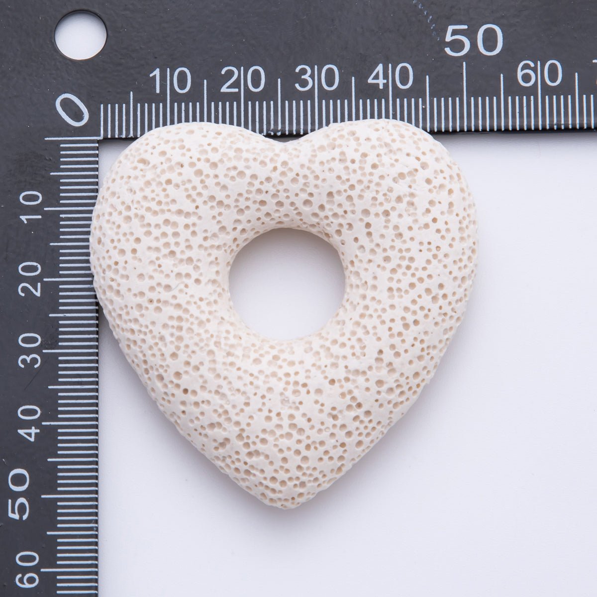 53mm Black, Blue, Green Textured Lava Stone Heart Lovely Finding | Z1470 ~ Z1473 - DLUXCA