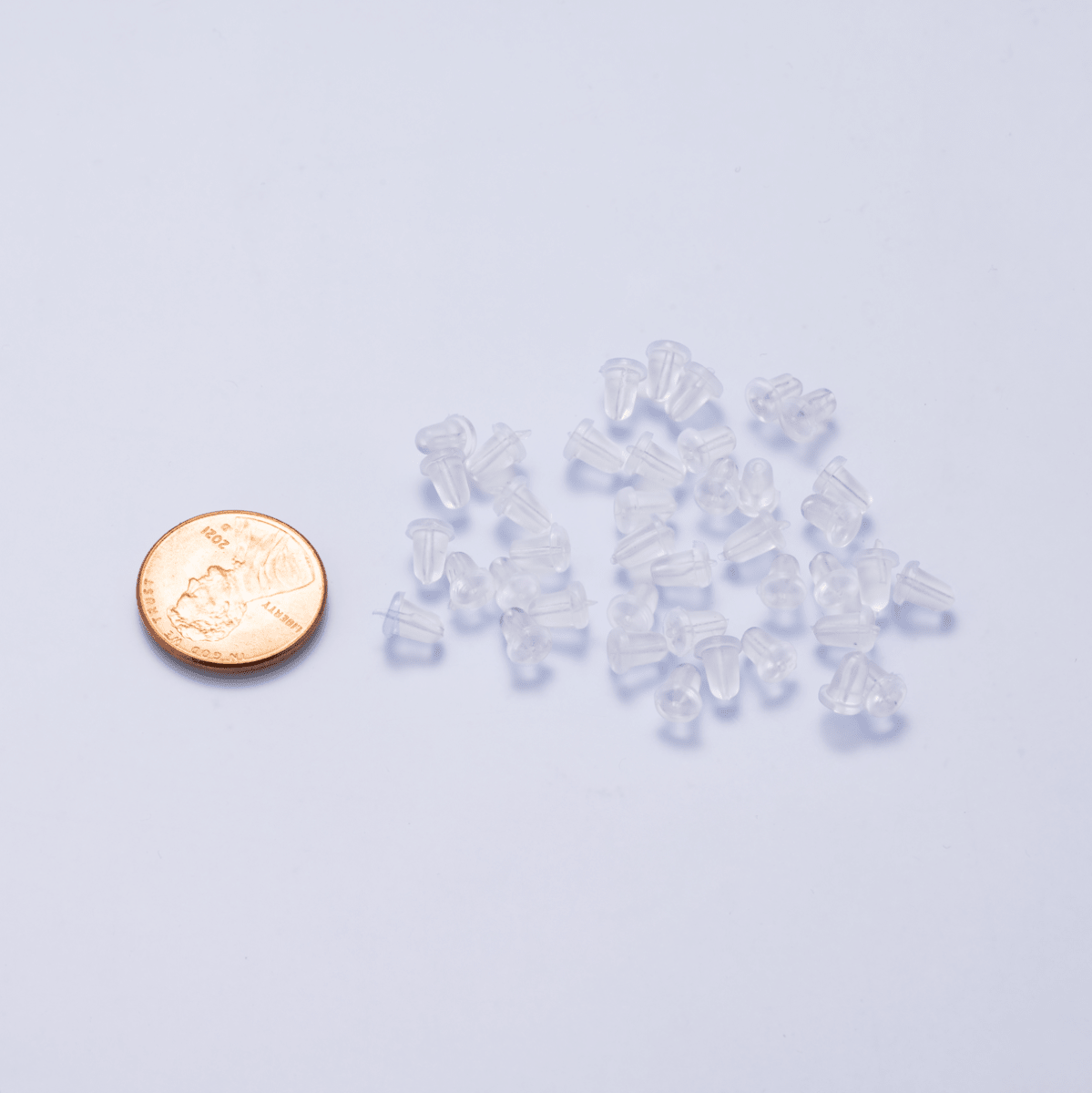 5.6mm x 4.2mm Clear Soft Silicone Rubber Earring Post Backings Set | Findings-00210 - DLUXCA