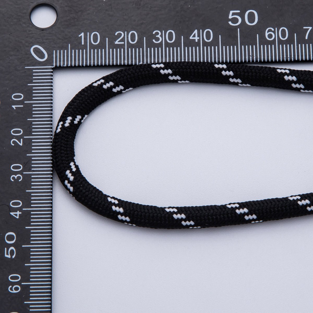 5mm Black & White Braided Summer Sport Cotton Cord Paracord Unfinished Chain by Yard | Roll - 01825 - DLUXCA