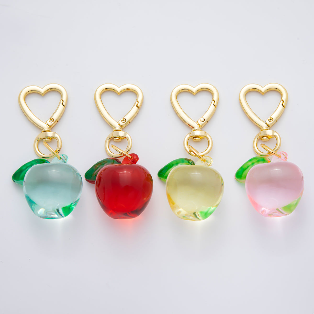 18K Gold Filled 85.5mm Glass Art Enamel Fresh Berry Cherry Fruit Charm in Yellow, Pink, & Blue | WB-00121 - WB-00124