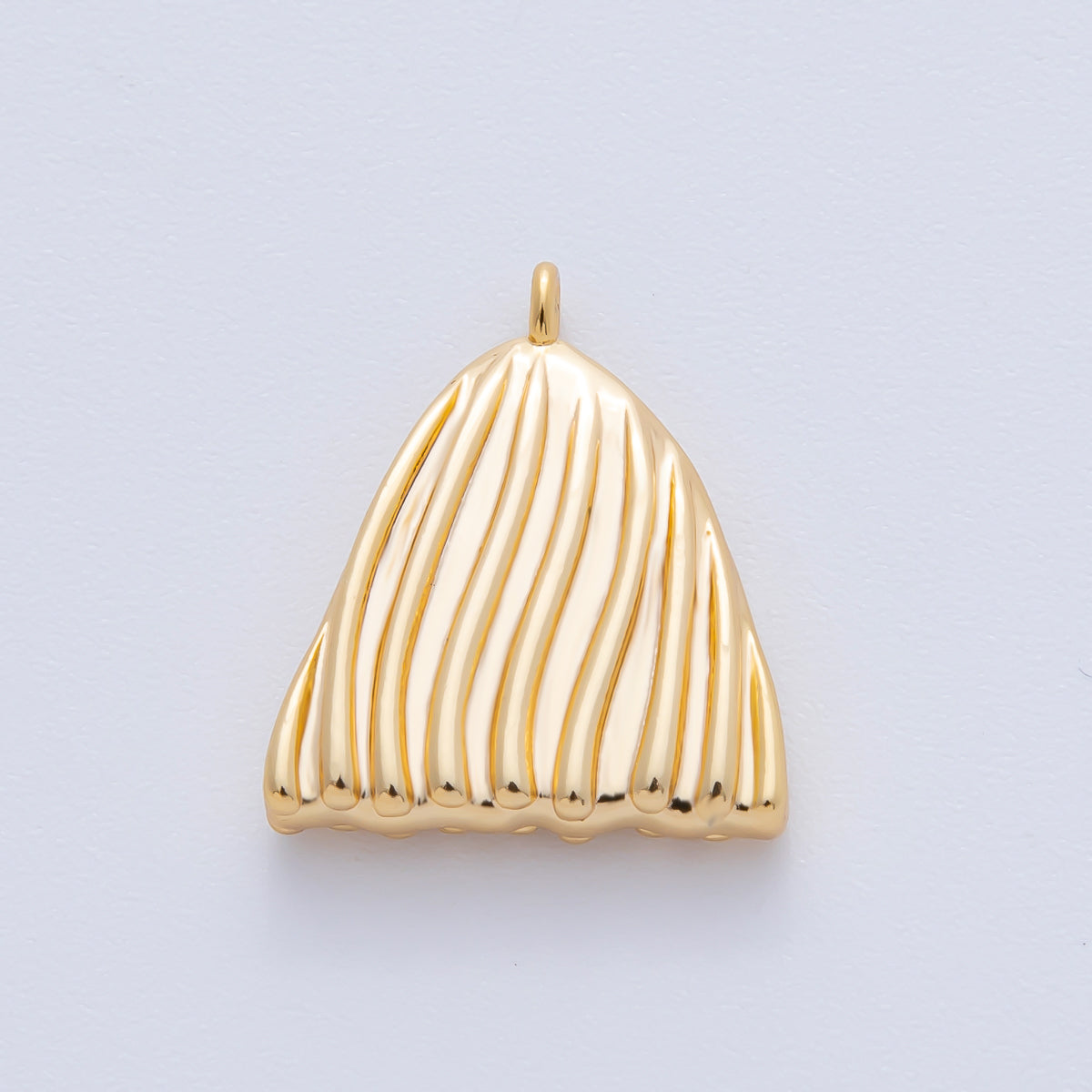18K Gold Filled 20mm Geometric Lined Triangle Charm | AF1383