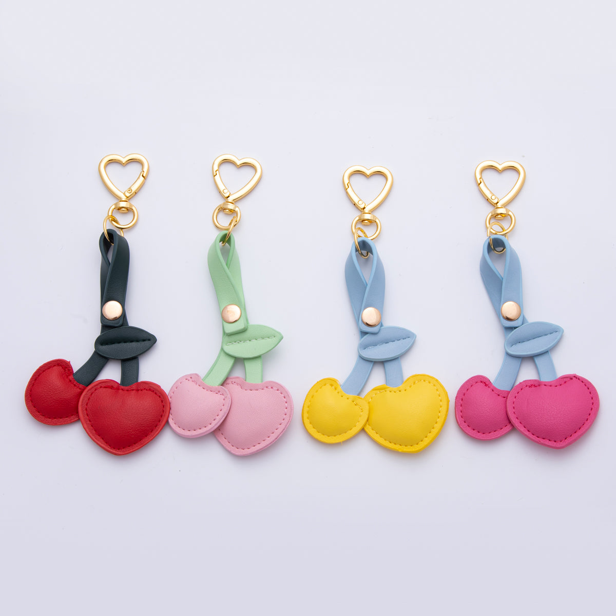 Cherry Leather Bag Charm Fruits Foodie Keychain Leather Bag Accessory Purse Charm WB-00001