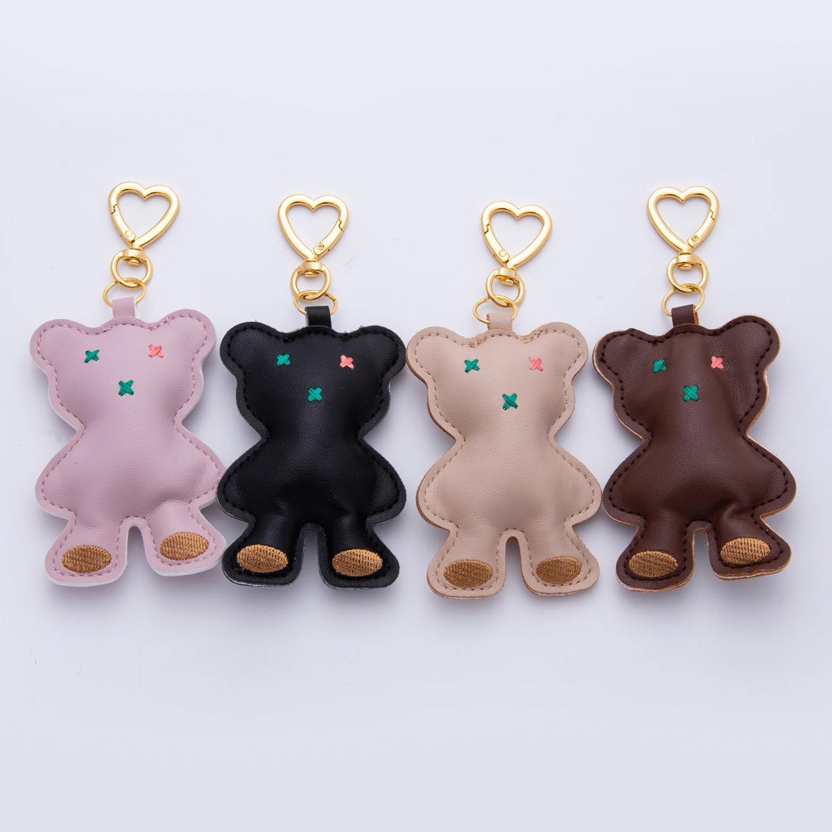 Leather Bear Keychain Handmade Bag Charm Cute Leather Animal Purse Accessory WB-00042