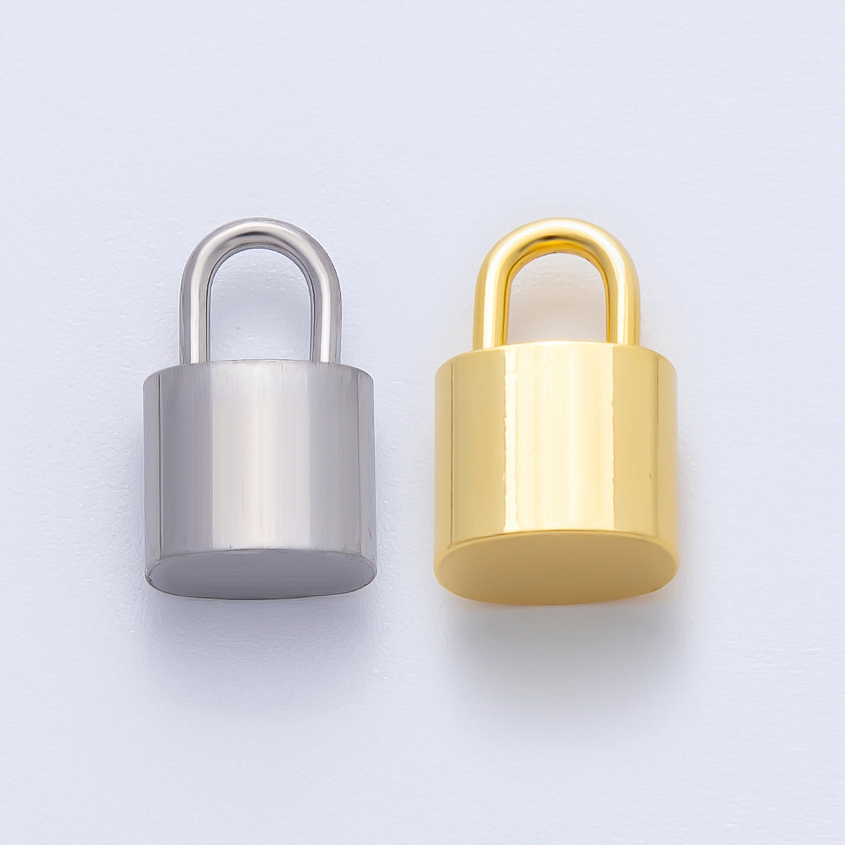 18K Gold Plated 11mm Dainty Tube Padlock Finding in Gold & Silver | Z1436