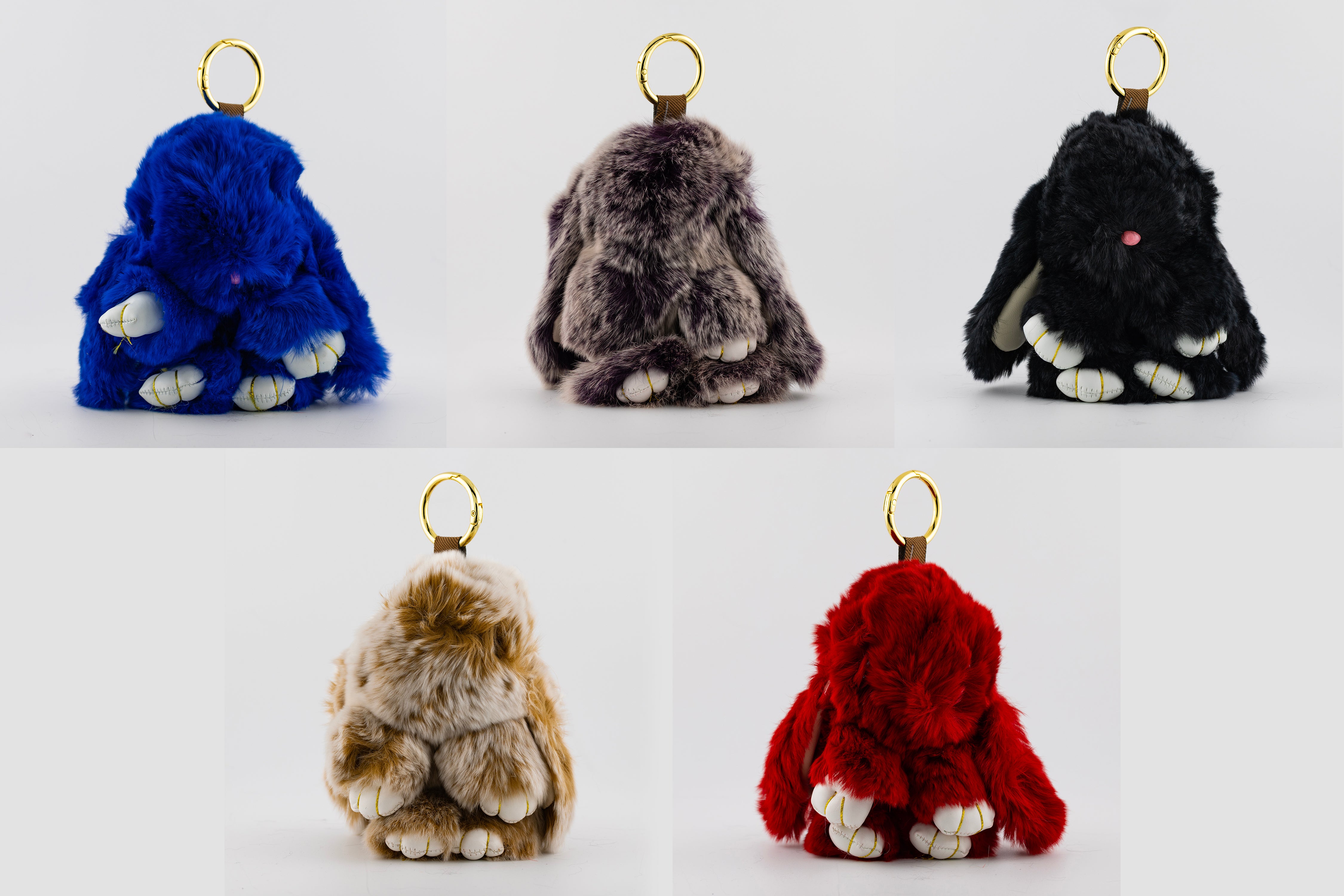 6 Inch x 4 Inch Fluffy Bunny Keychain Accessories | WB-00315 ~ WB-00319