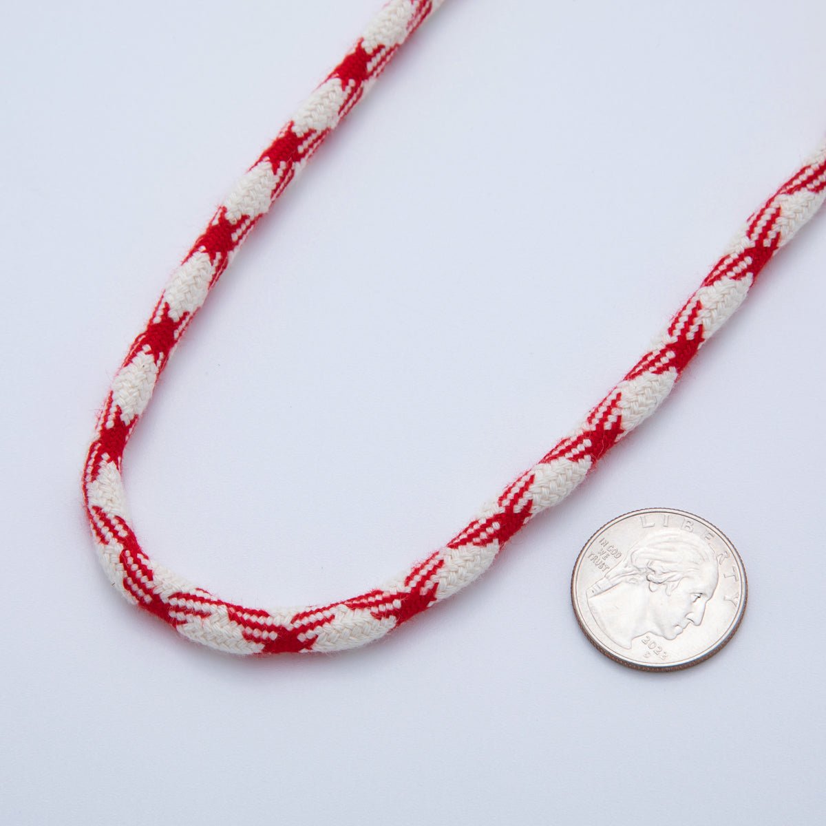 6mm Dark Red - Beige Braided Summer Sport Cord Necklace Bracelet Finding by Yard | Roll - 1647 - DLUXCA