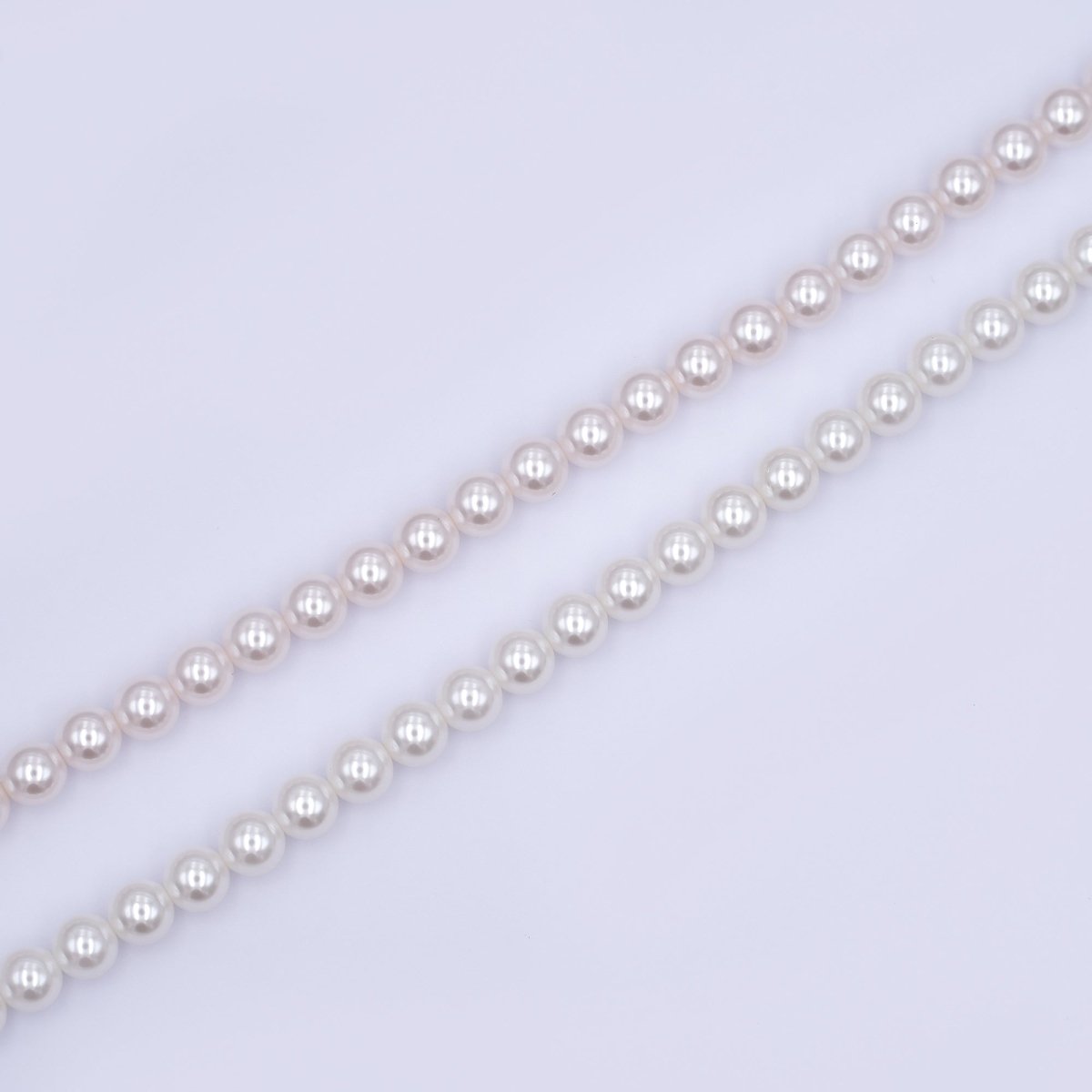 74mm White, Light Pink Round Shell Pearl Strand | WA - 2990 WA - 2996 - DLUXCA