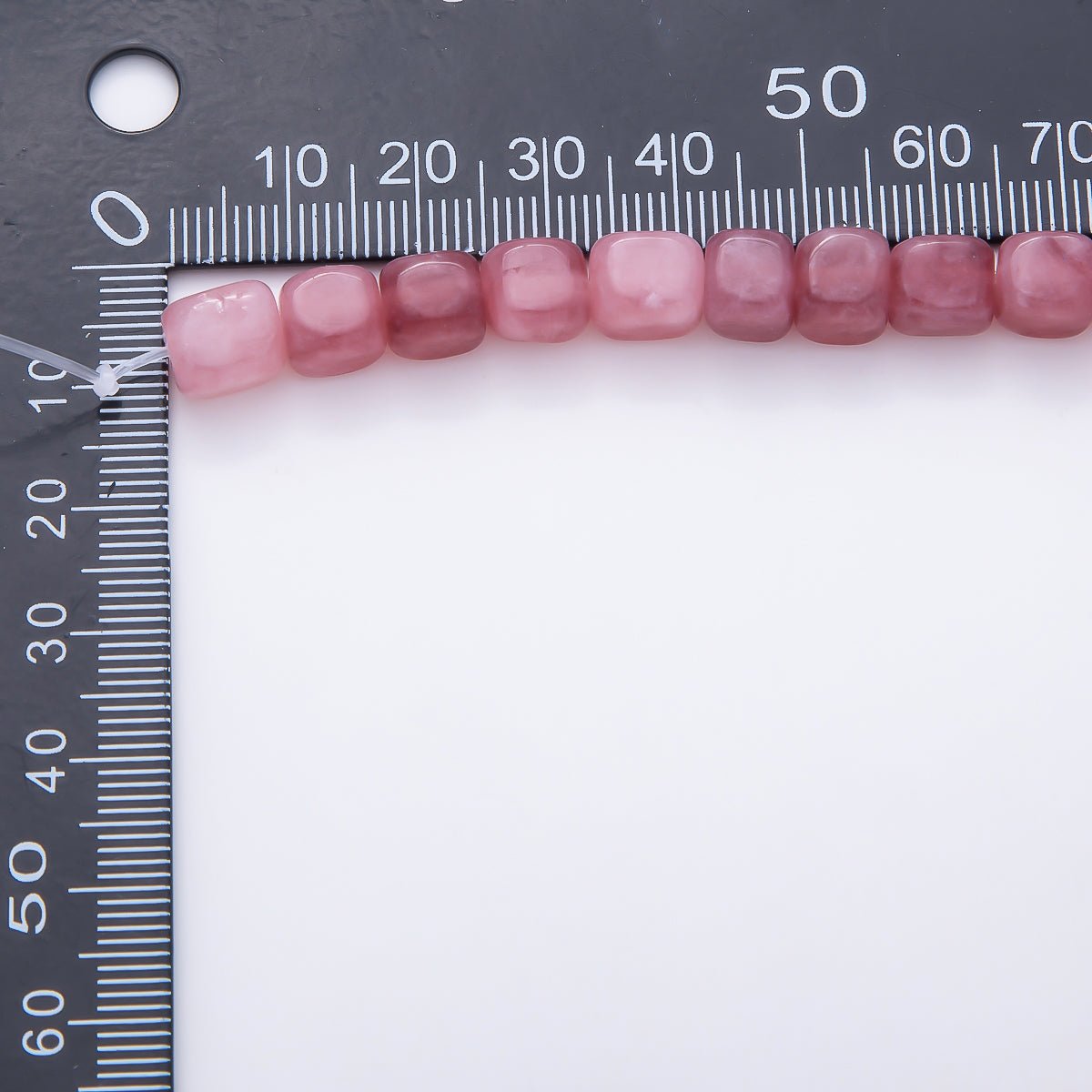 7.5mm Rose Quartz Cube Square Natural Geometric Gemstone Strand Finding | WA-00271 - DLUXCA