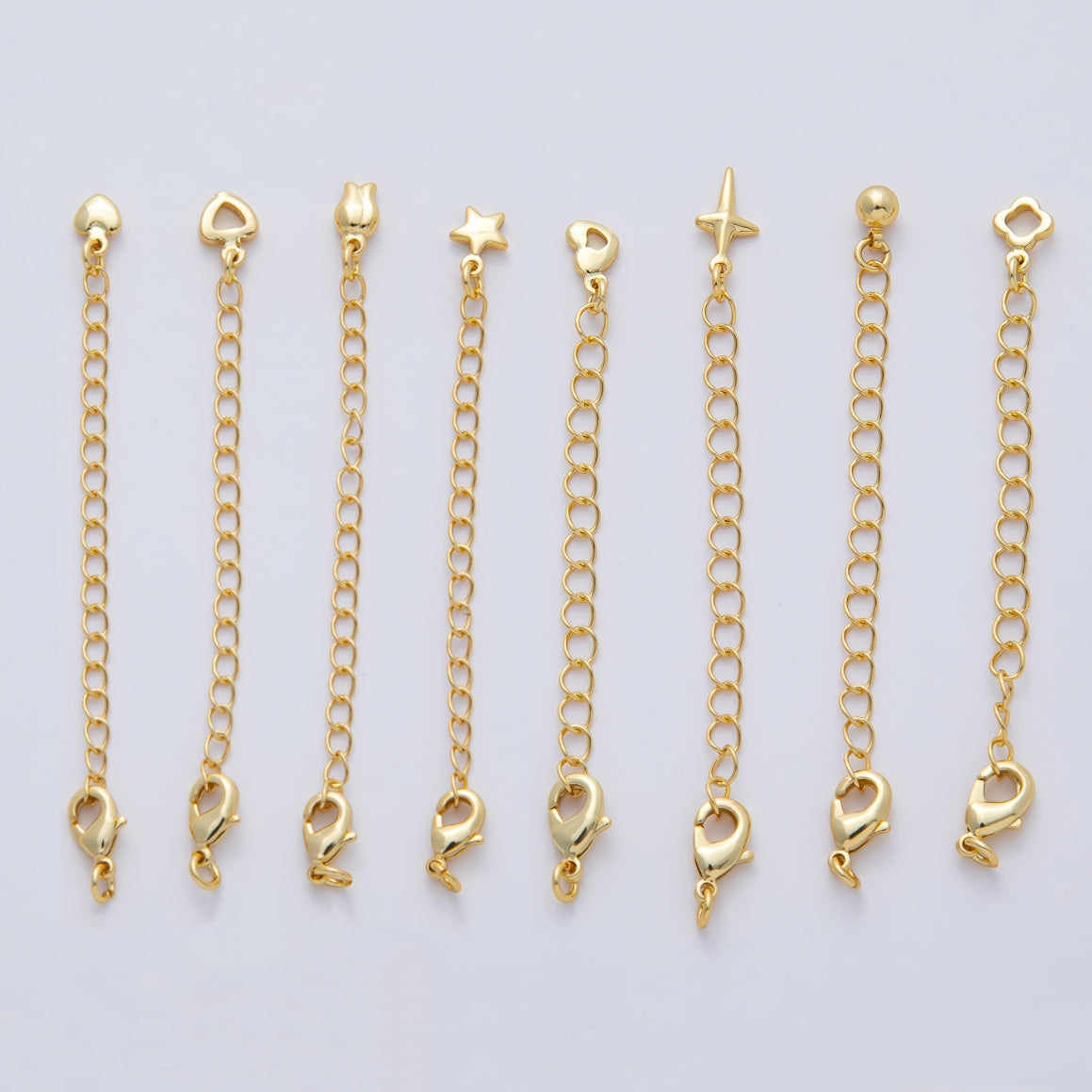 18K Gold Filled Minimalist Lobster Clasps Extender Charm Set Findings | Z1482 - Z1593