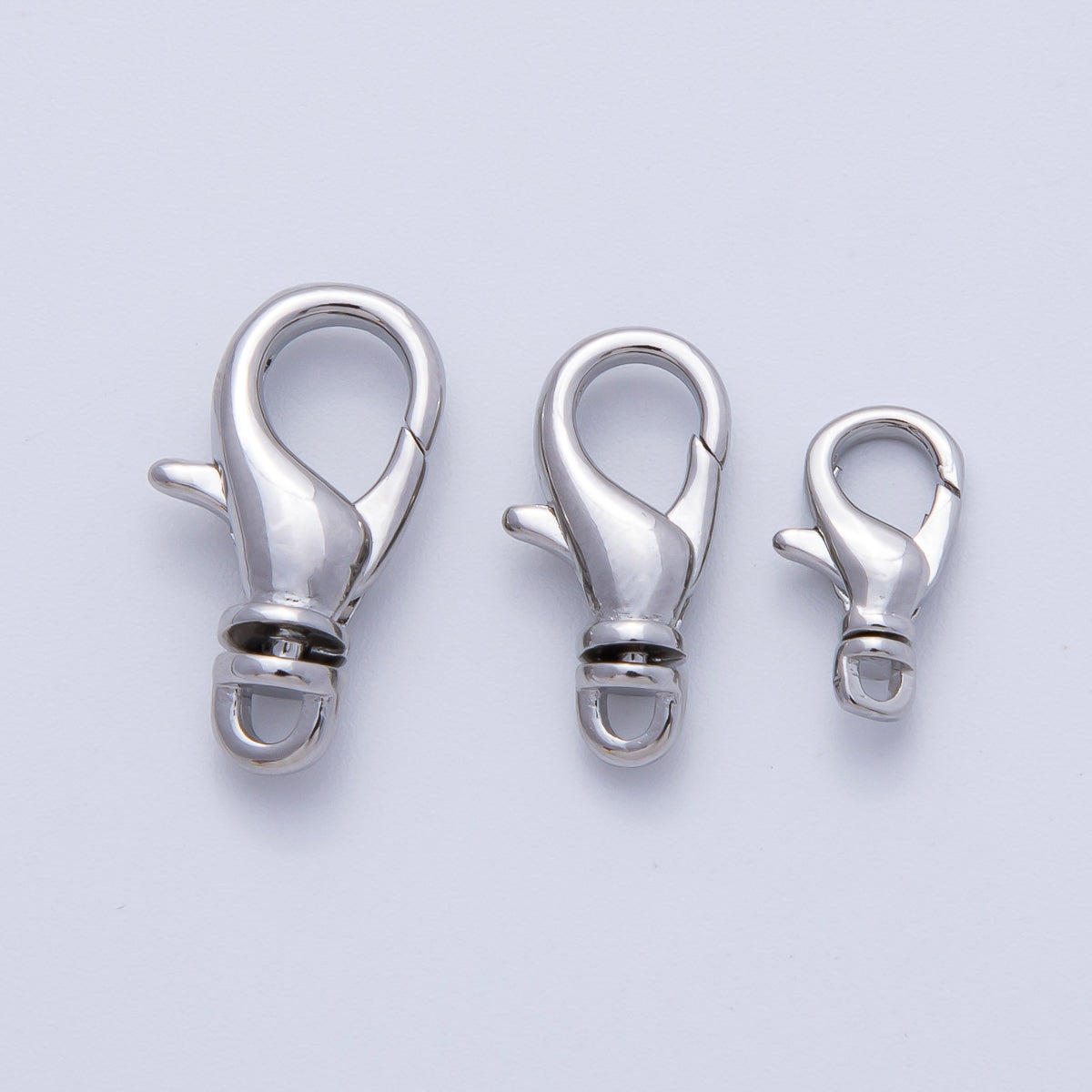 Rhodium Plated 11.7mm, 15.7mm, 17.8mm Minimalist Swivel Lobster Clasps Closure Finding | Z1617 - Z1619
