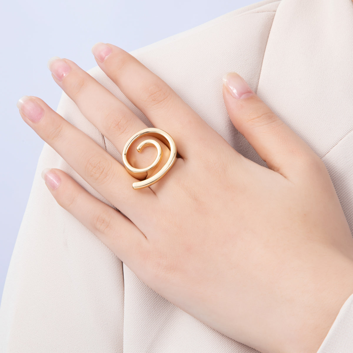 18K Gold Filled Open Circular Geometric Ring | Rings-00055