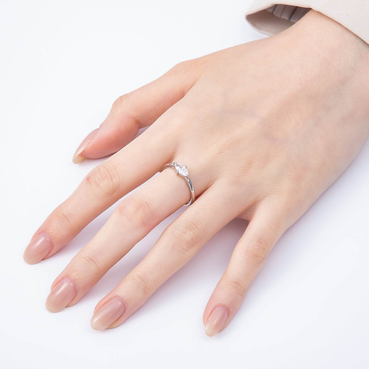 16K Gold Filled Clear Marquise CZ Solitaire Adjustable Ring in Gold & Silver | Rings-00153 Rings-00154