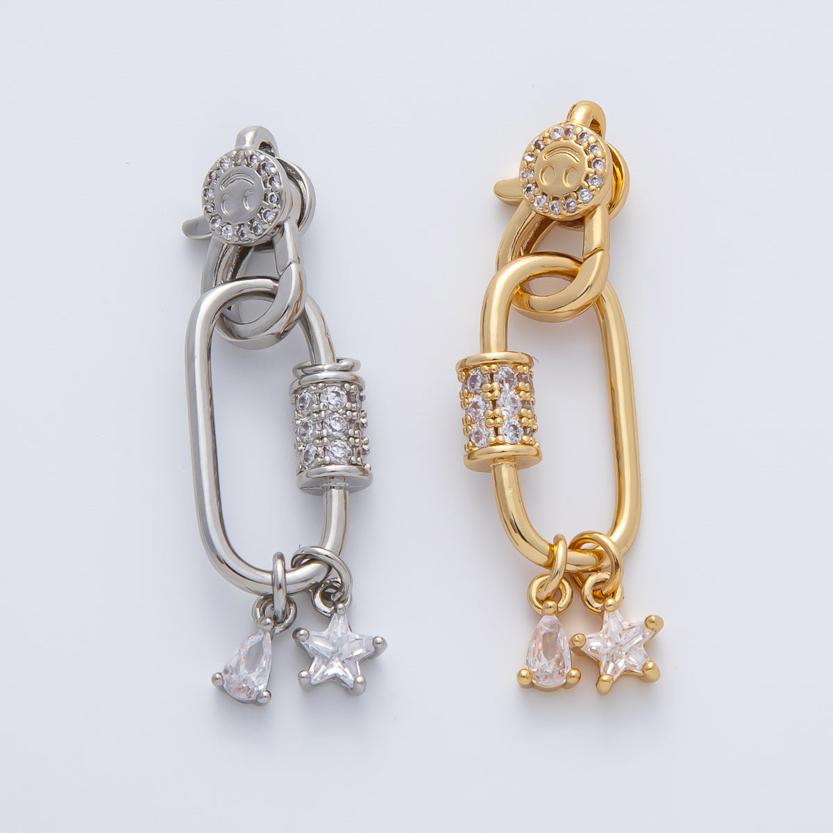 18K Gold Filled 33mm Star, Pear Cut CZ Lobster Clasp Finding | Z1449