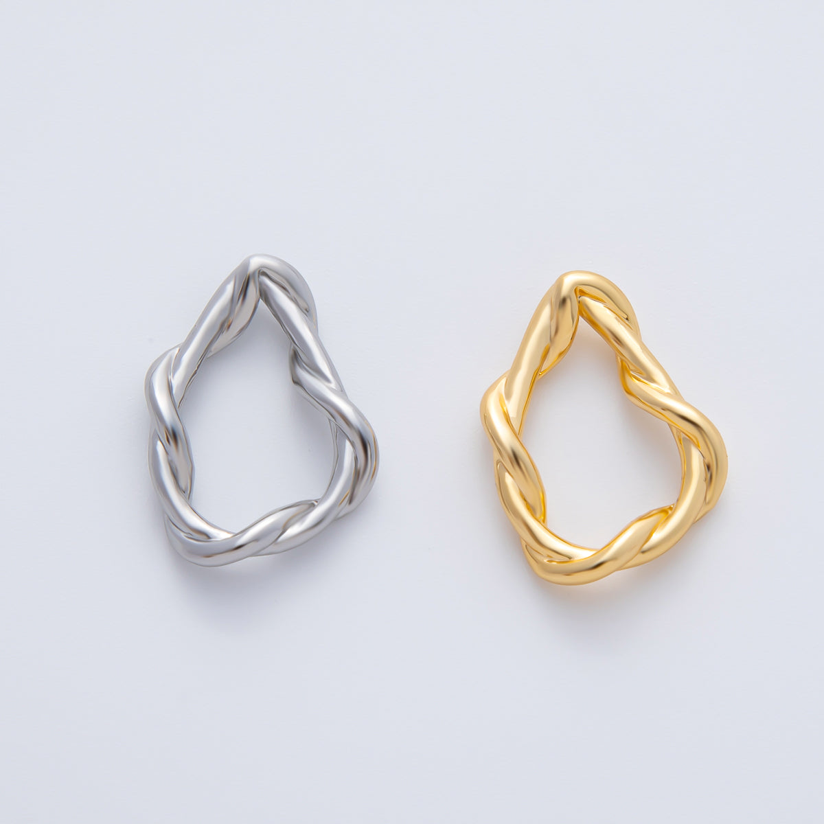 18K Gold Filled 20mm Geometric Irregular Knot Finding in Gold & Silver | Z1456