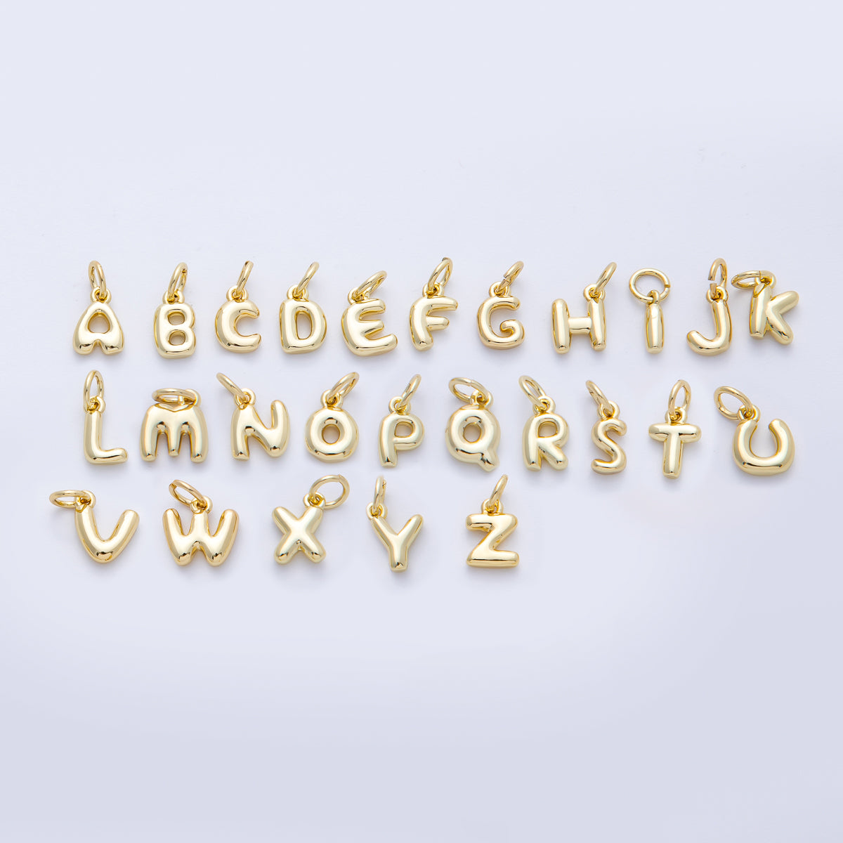 14K Gold Filled 9mm Initial Letter Chubby Balloon Alphabet Charm | AF-261-AF273