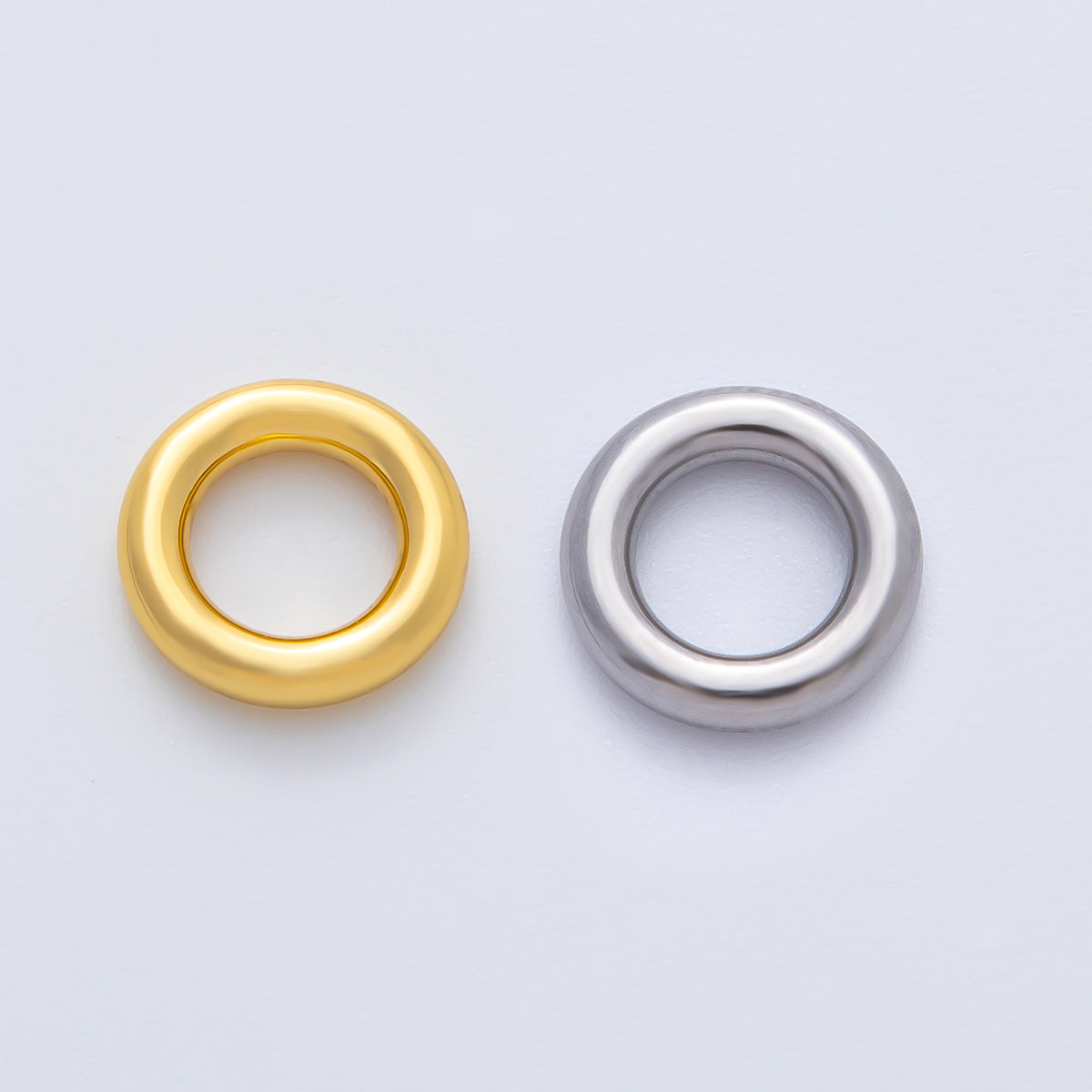 18K Gold Filled Alloy 10mm Open Circle Spacer Bead in Gold & Silver | B166