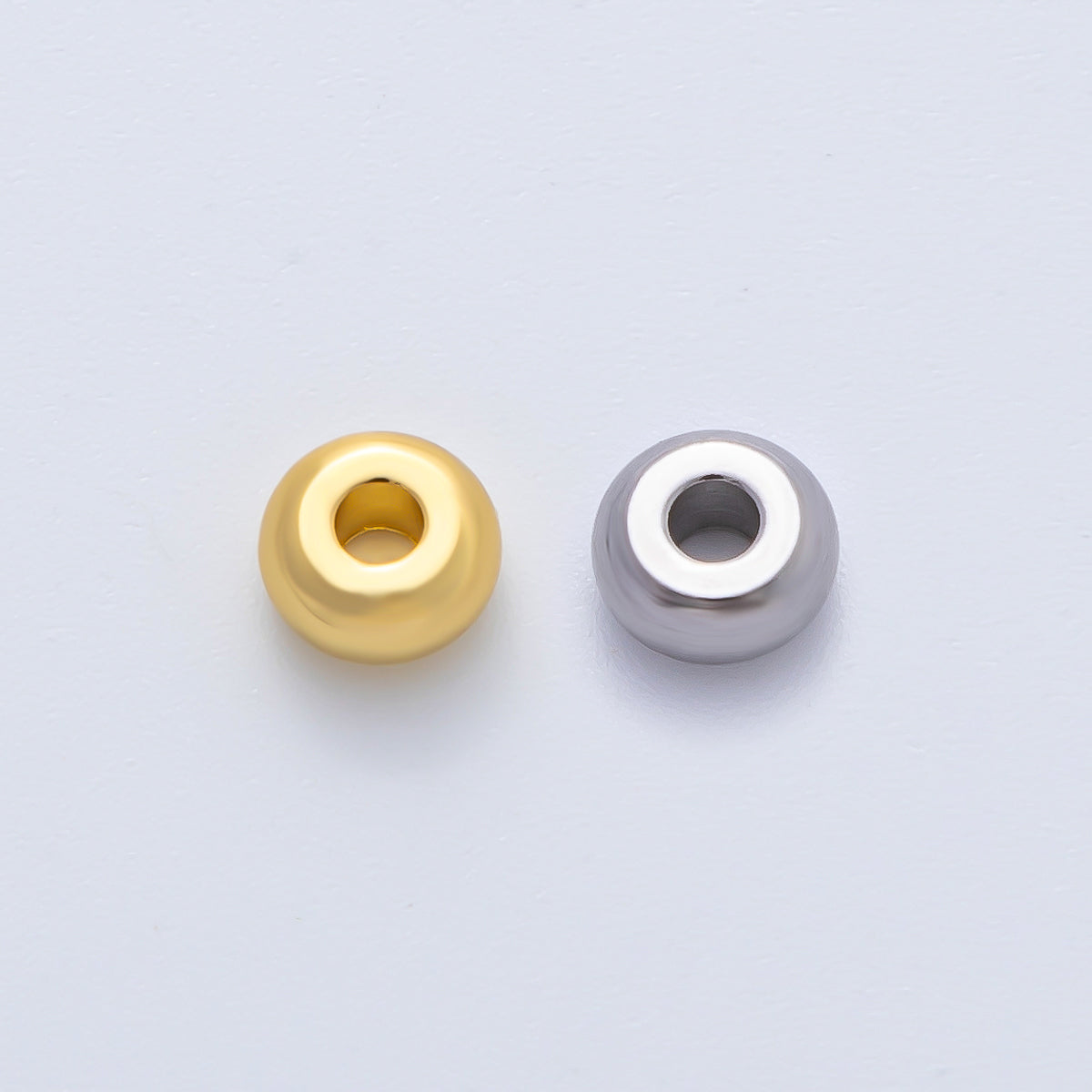18K Gold Filled Alloy 6mm Dainty Circle Round Spacer Bead in Gold & Silver | B272