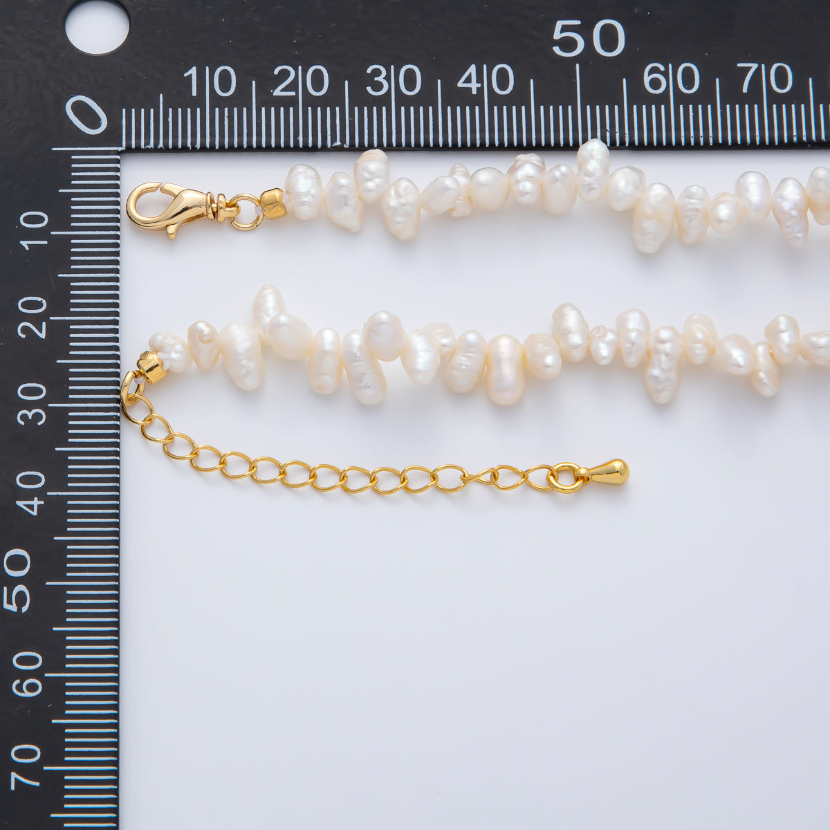 15.9mm Freshwater Pearl Baroque Natural Form 16.2 Inch Chain Necklace w. Extender | WA-3800