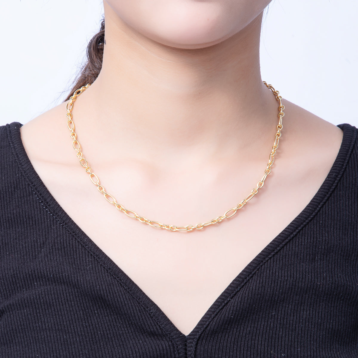 16K Gold Filled Minimalist Figaro Chain 18 Inch, 20 Inch Necklace | WA-4068 WA-4069