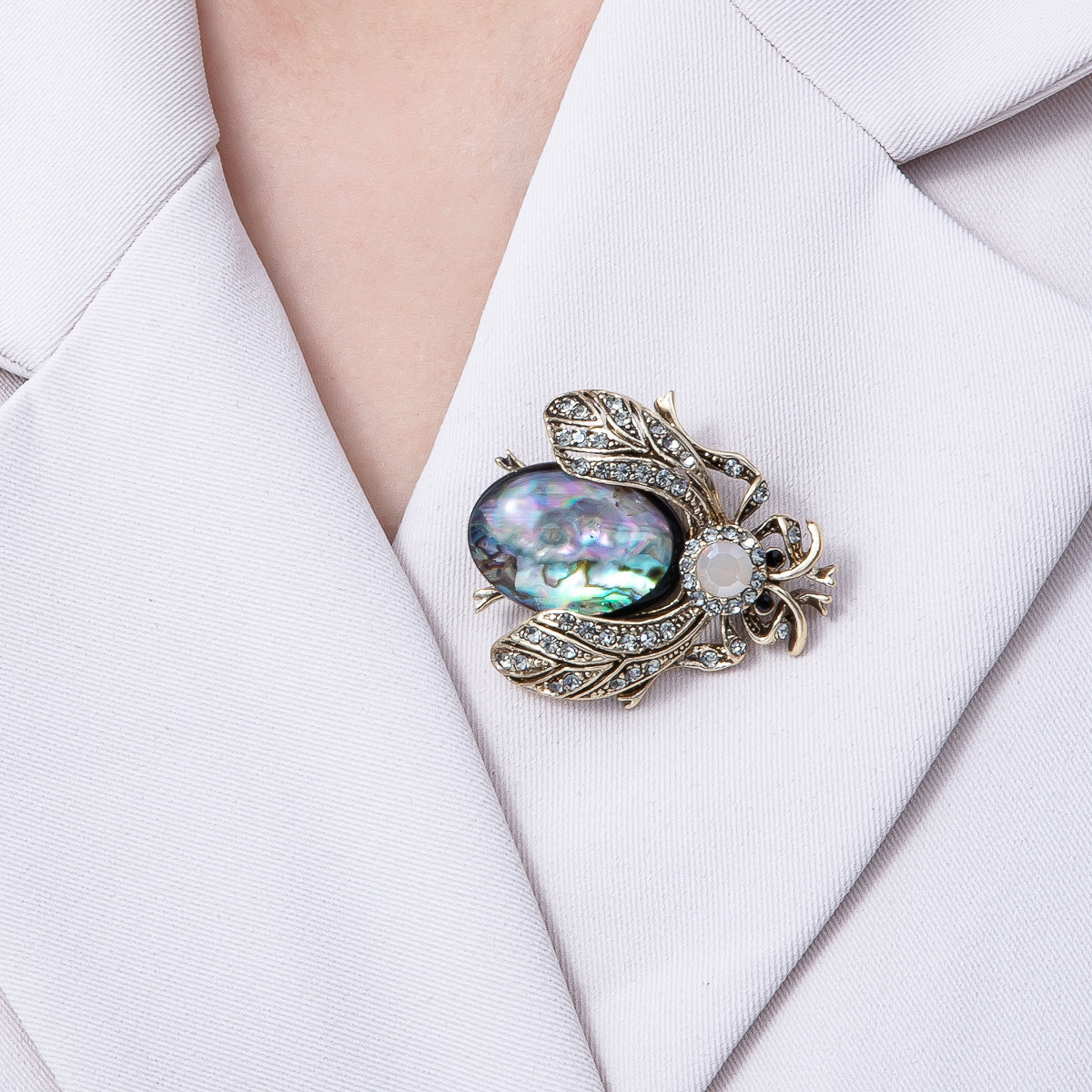 Vintage Gold 42mm x 38mm Orange, Black Rhinestone Insect Animal Pin Brooch | BH-033 BH-034