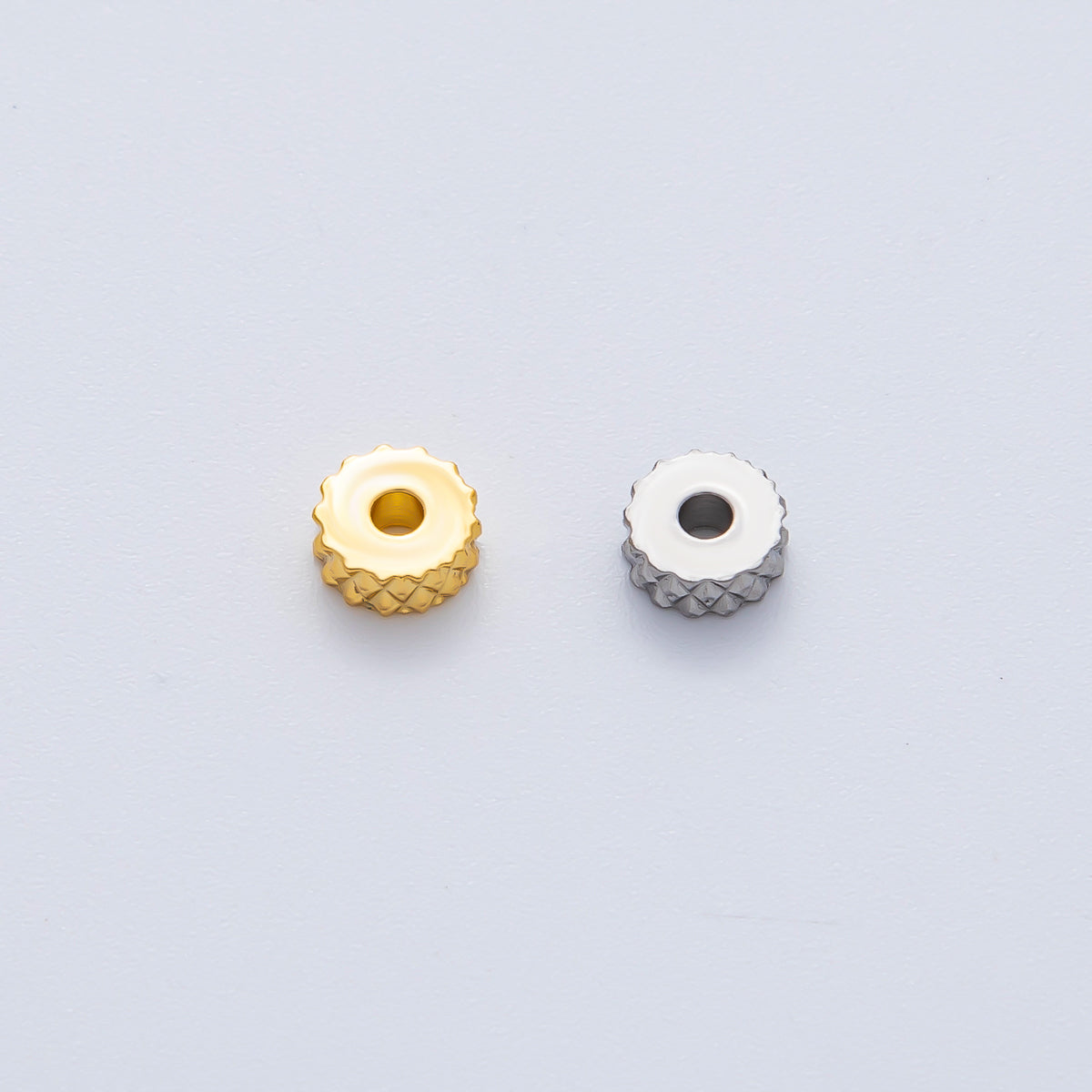 18K Gold Filled Alloy 5mm Pineapple Skin Rondelle Spacer Bead in Gold & Silver | B093