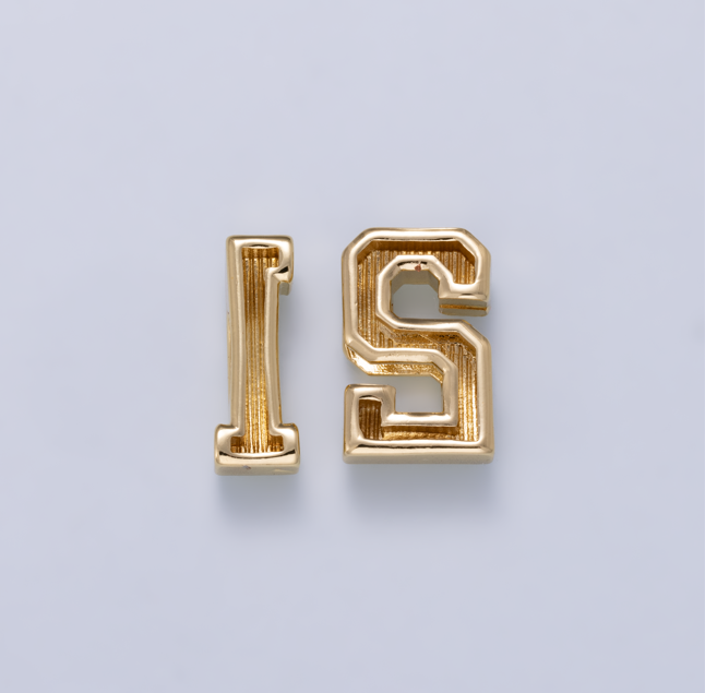 24K Gold Filled 20mm Minimalist Sport Number Numerology Bead | Beads-00478 Beads-00479