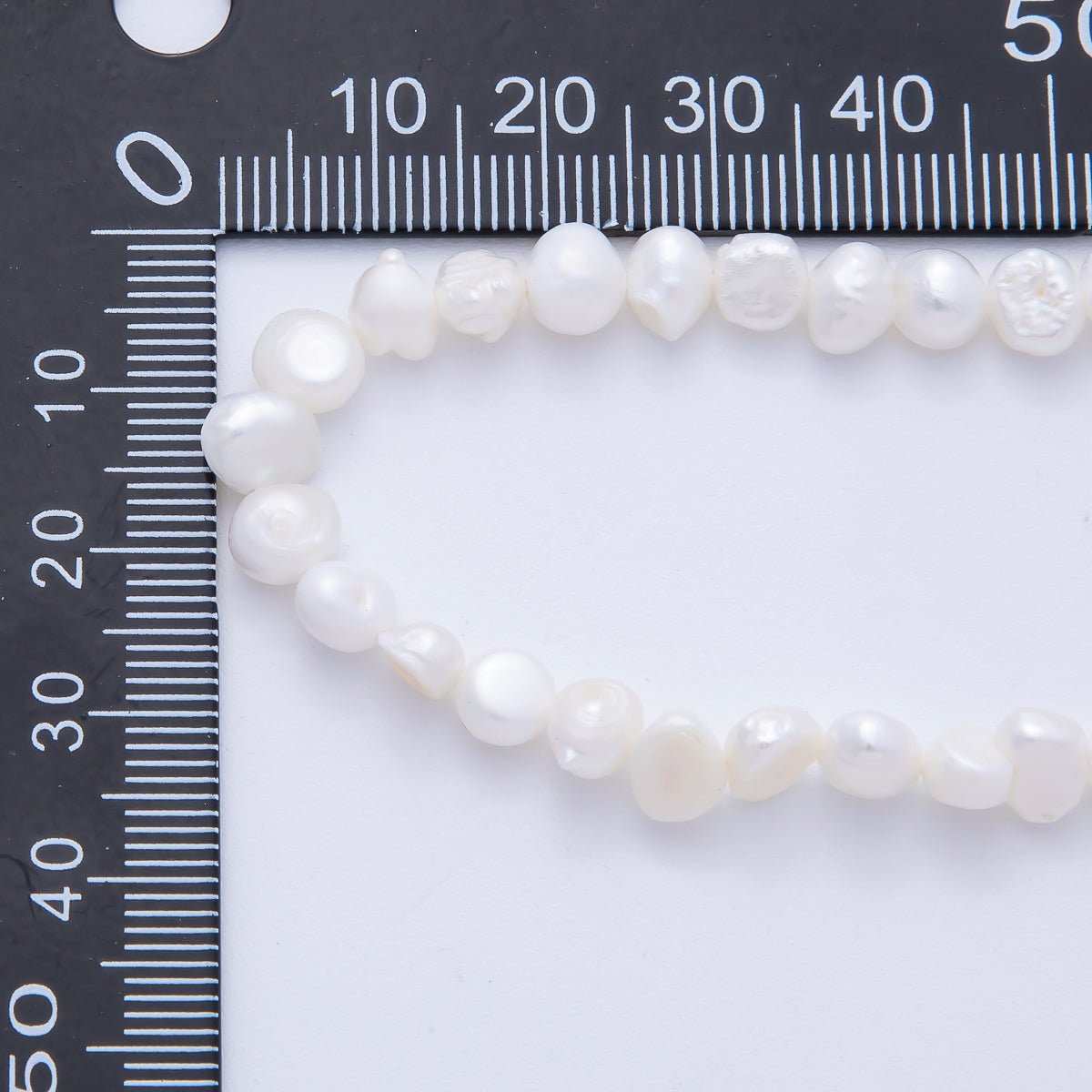7mm White Button Freshwater Pearl Strand Finding | WA - 04186 - DLUXCA