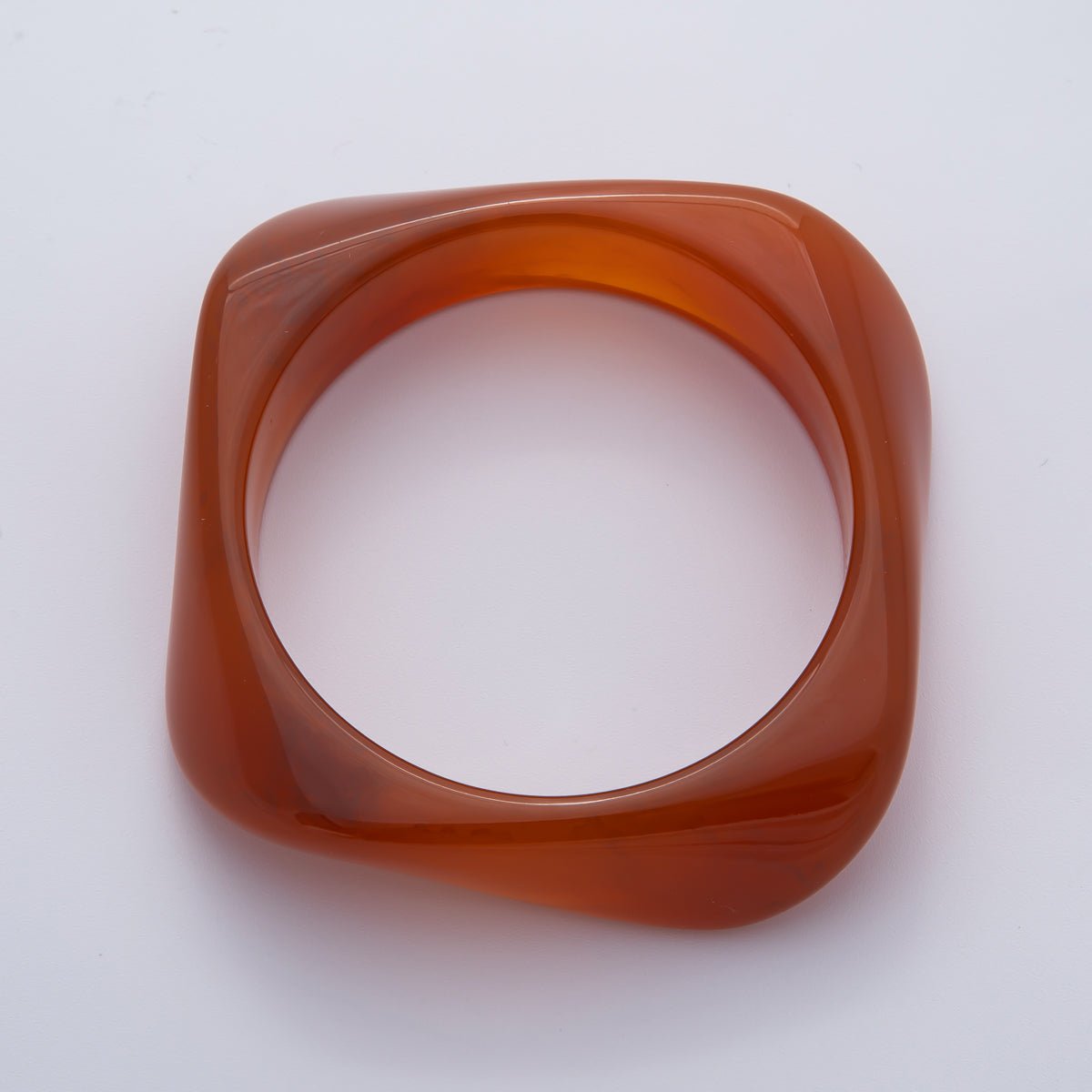 82mm Brown, Green, Red Resin Minimalist Square Bangle Bracelet | WA - 1122 - DLUXCA