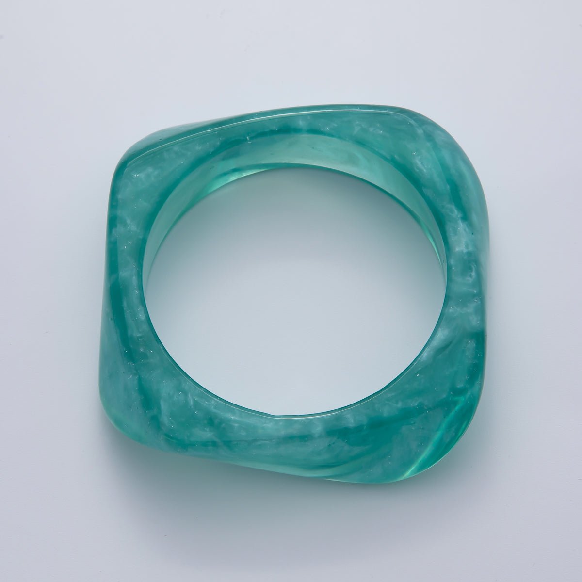 82mm Brown, Green, Red Resin Minimalist Square Bangle Bracelet | WA - 1122 - DLUXCA