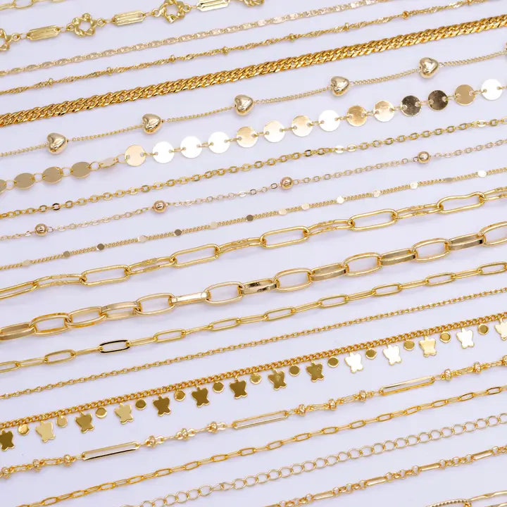 Charm Bar Chain Mystery Bag Sampler 10 Random Gold Chain