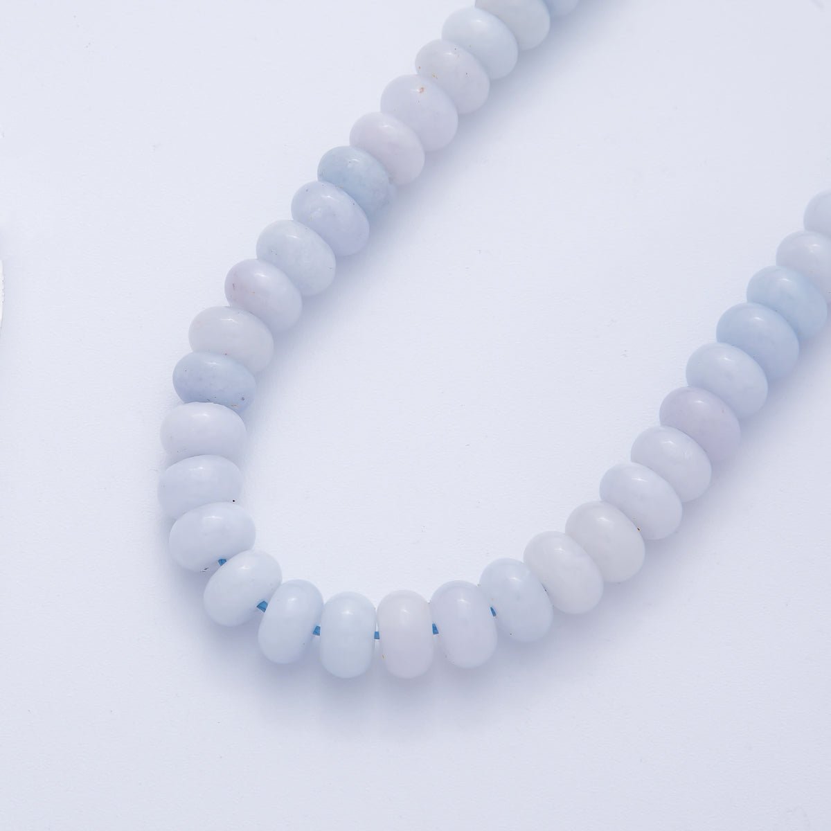8.7mm Blue Chalcedony Rondelle Natural Gemstone Bead Strand Finding | WA - 3998 - DLUXCA