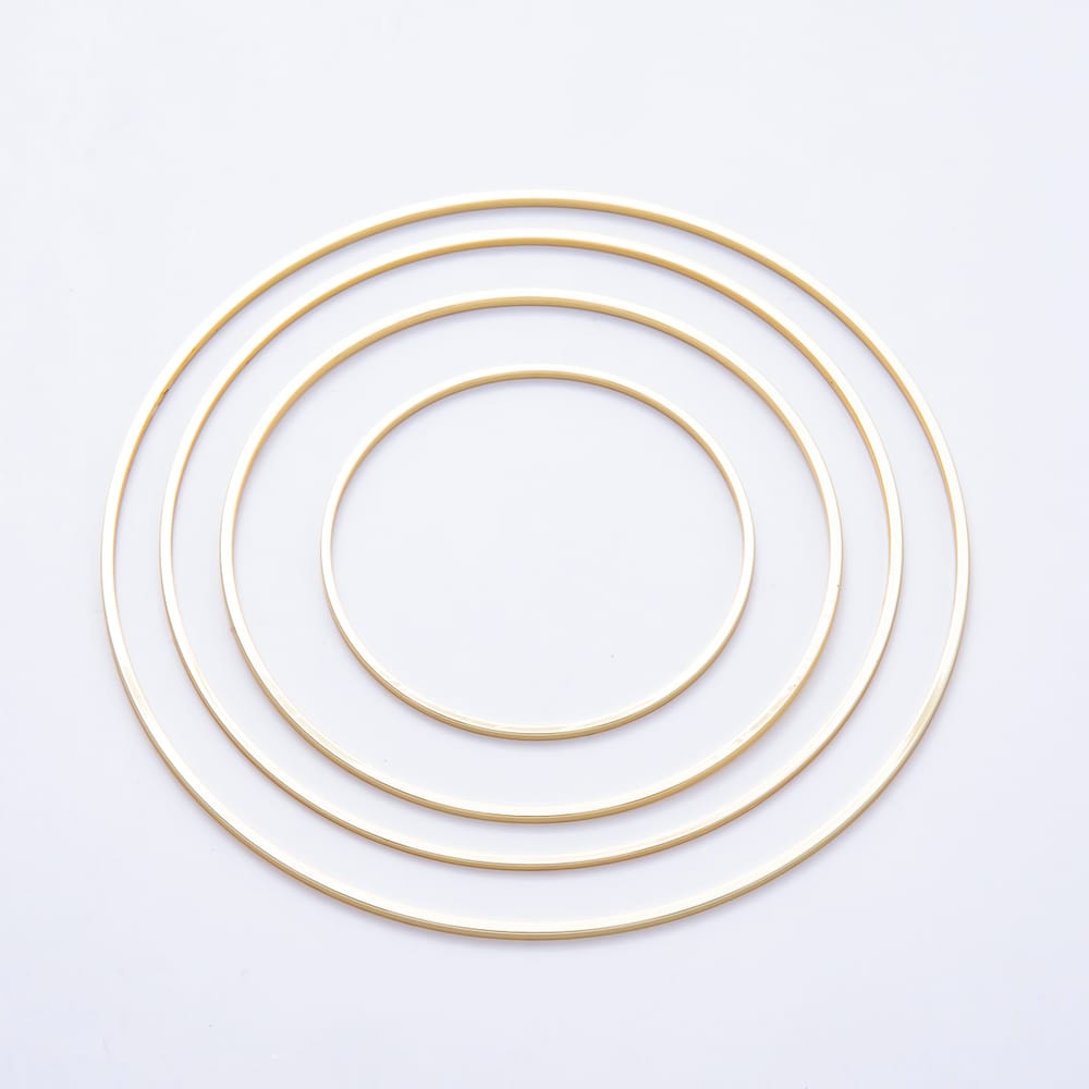 16K Gold Filled 8mm, 10mm, 12mm, 14mm, 16mm, 18mm, 20mm, 22mm, 24mm, 26mm, 28mm, 30mm, 32mm, 35mm, 38mm, 40mm, 50mm, 60mm, 70mm Minimalist Open Round Circle Link Findings | Findings-00512 ~ Findings-00530