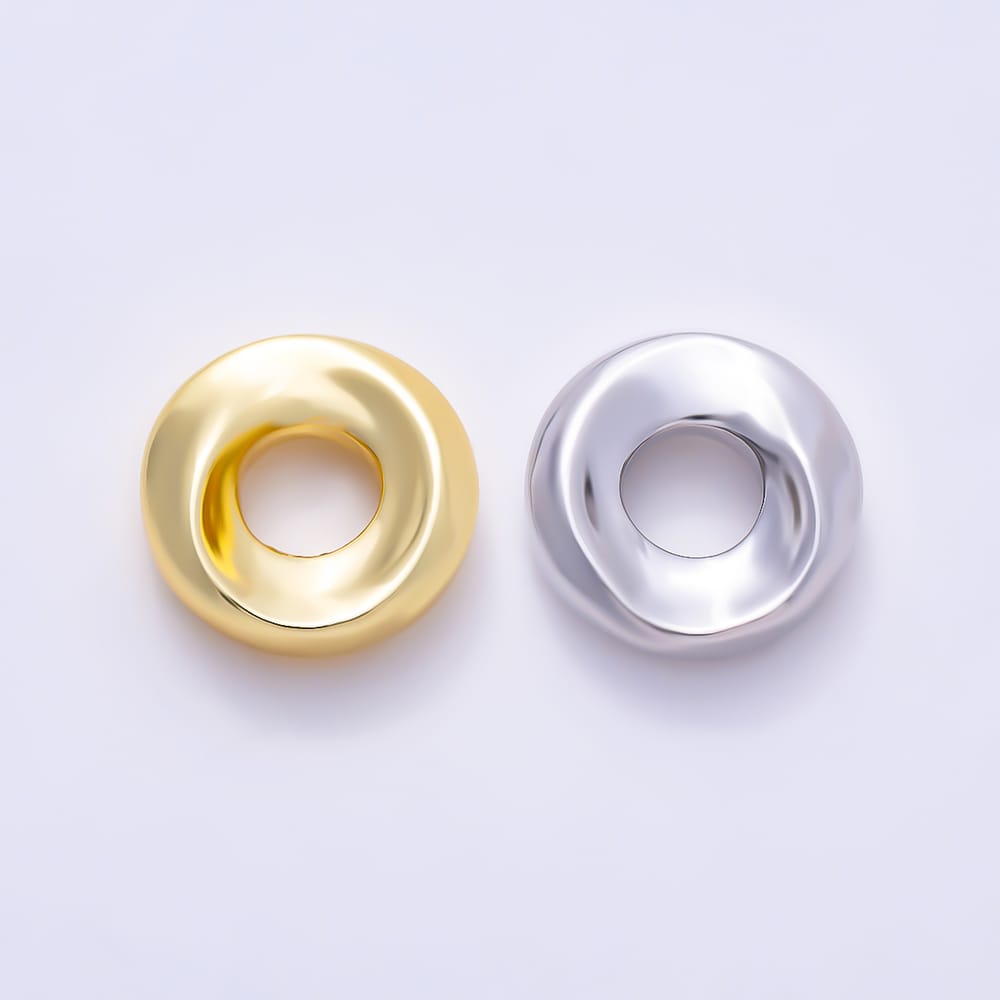 16K Gold Filled 15mm Smooth Chunky Doughnut Rondelle Spacer Bead | Beads-00607 - Beads-00608