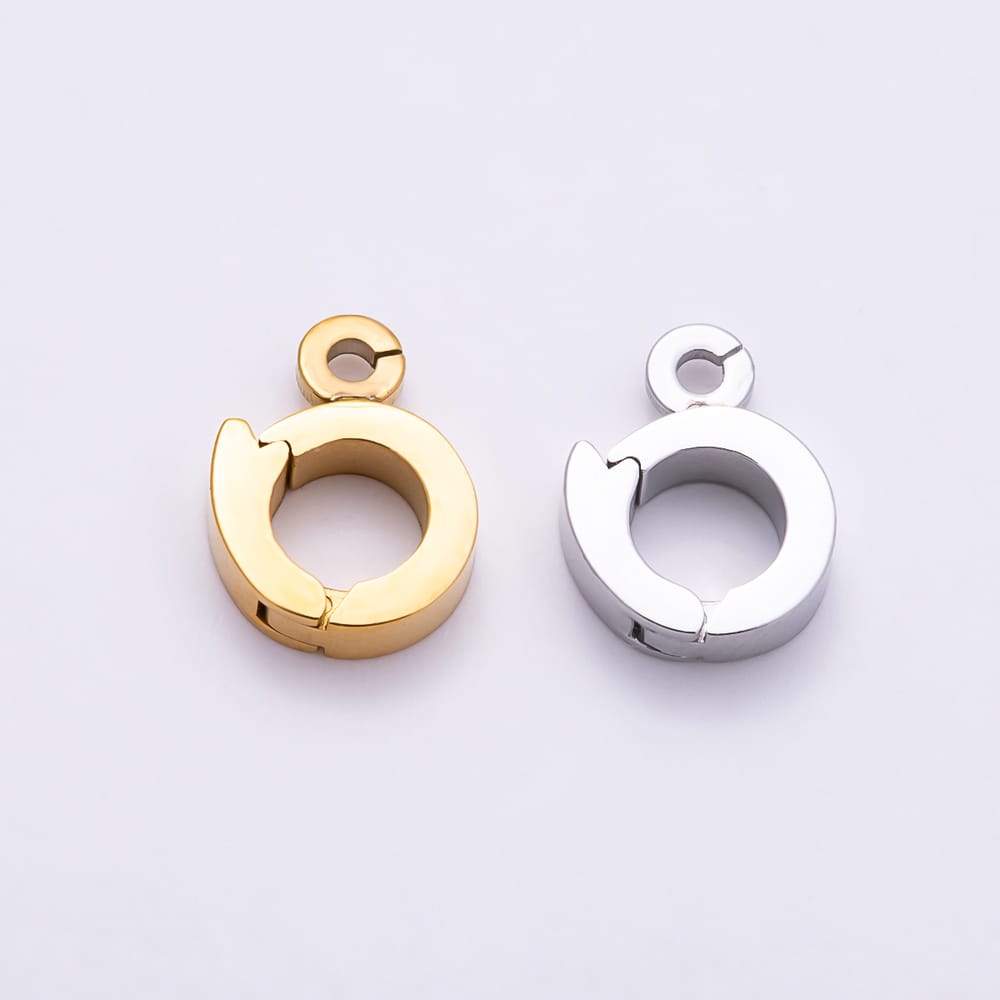 Stainless Steel 8.5mm Minimalist Pull Snap Closure Findings in Gold & Silver | Findings-00202 Findings-00203