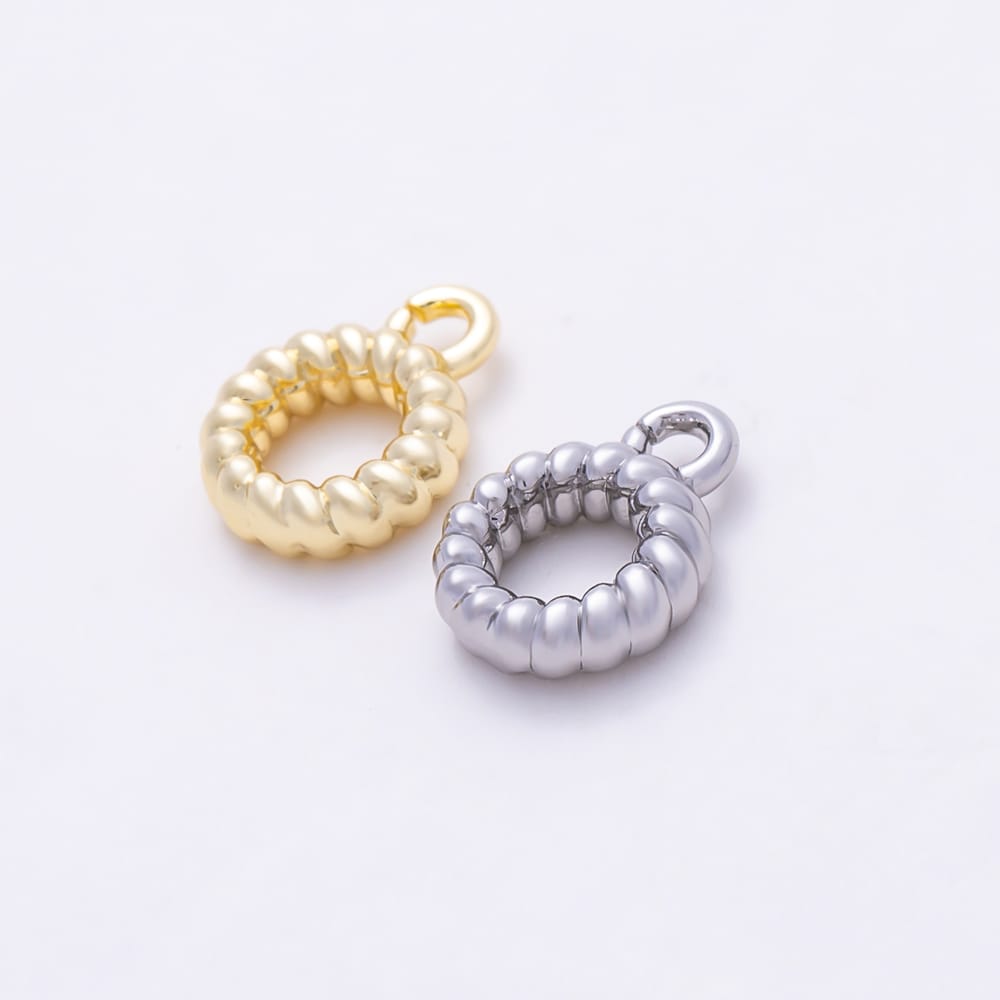 16K Gold Filled 9.5mm Chubby Croissant Drop Rondelle Bail Findings in Gold & Silver | Findings-00662 Findings-00663