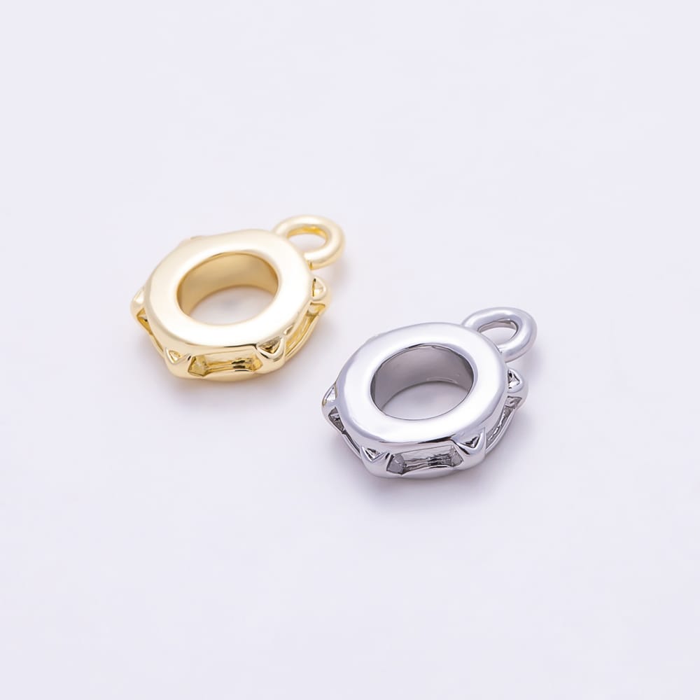 16K Gold Filled 10mm Celestial Star Minimalist Drop Rondelle Bail Findings in Gold & Silver | Findings-00658 Findings-00659