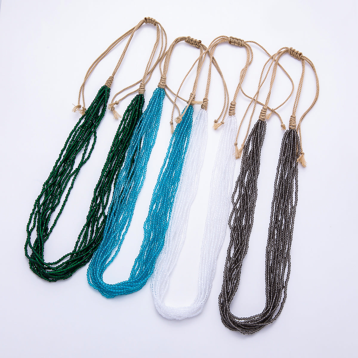 2mm Multi Layer Multifaceted Crystal Gemstone Chain 14 Inch Bolo Adjustable Necklace | WA-02563
