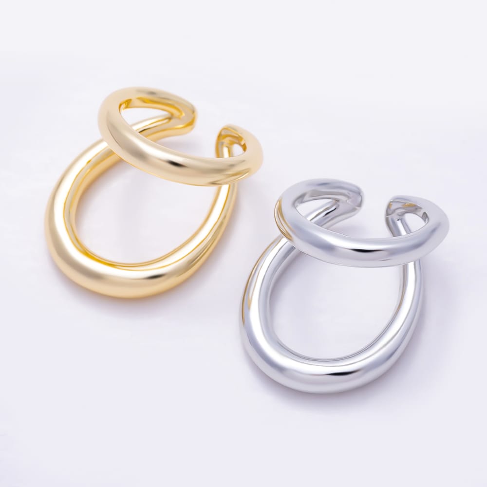 16K Gold Filled Minimalist Double Band Geometric Ring in Gold & Silver | Rings-00401 Rings-00402